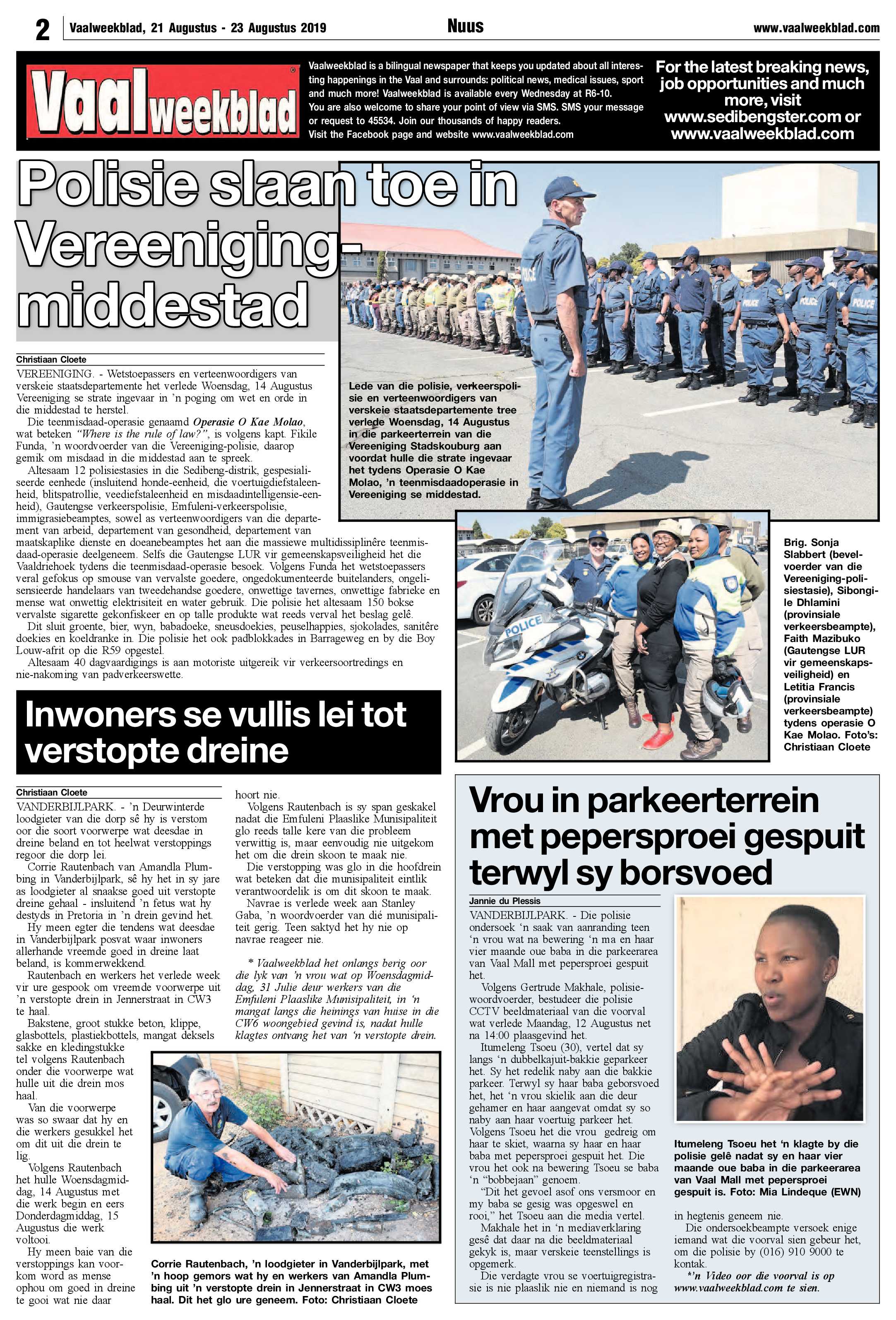 Vaalweekblad 21 – 23 Augustus 2019 page 2