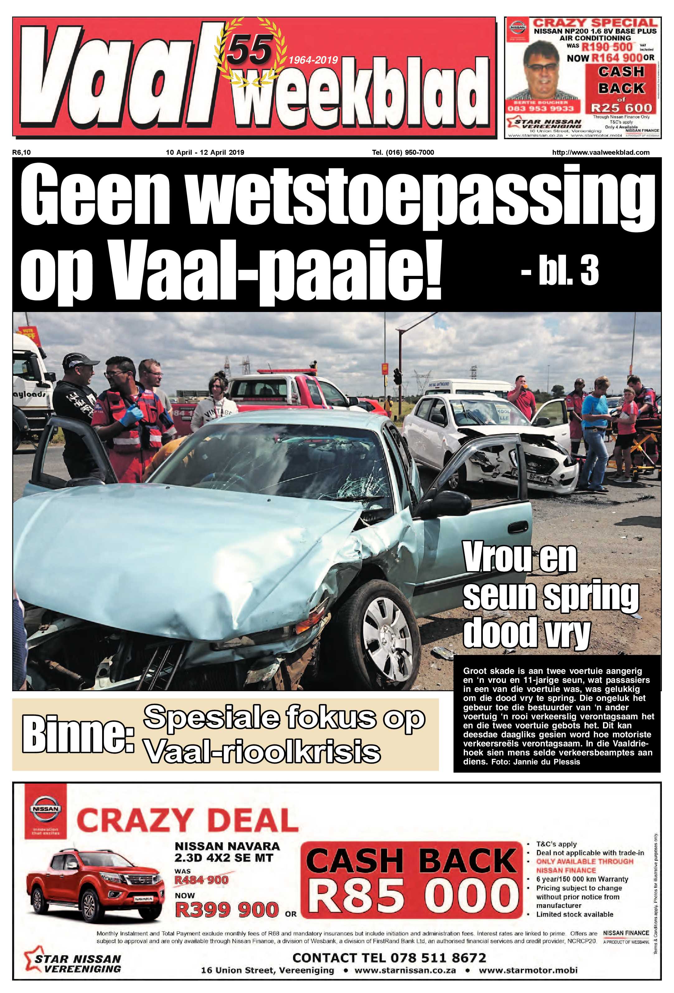 Vaalweekblad 10 – 12 April 2019 page 1