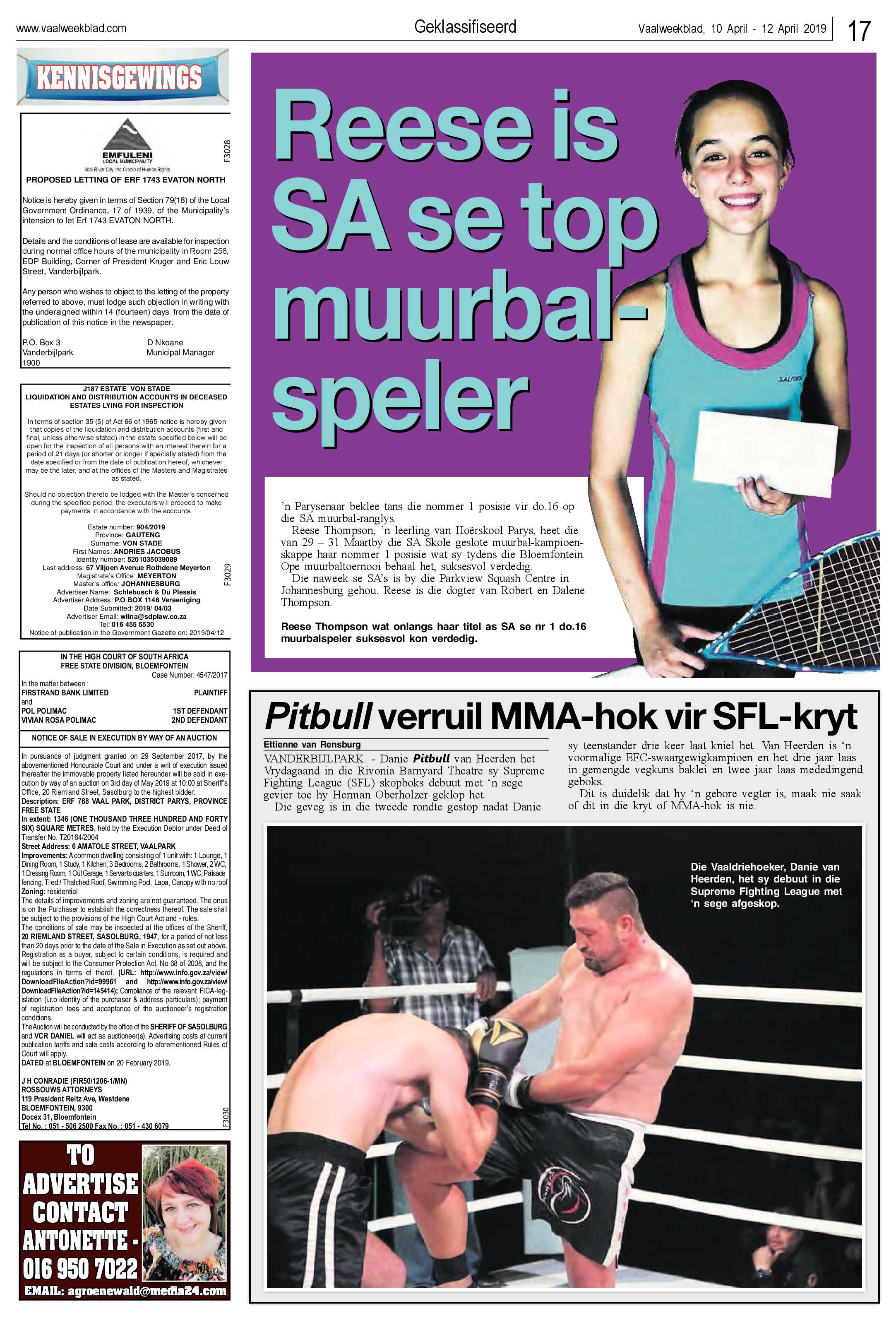 Vaalweekblad 10 – 12 April 2019 page 17