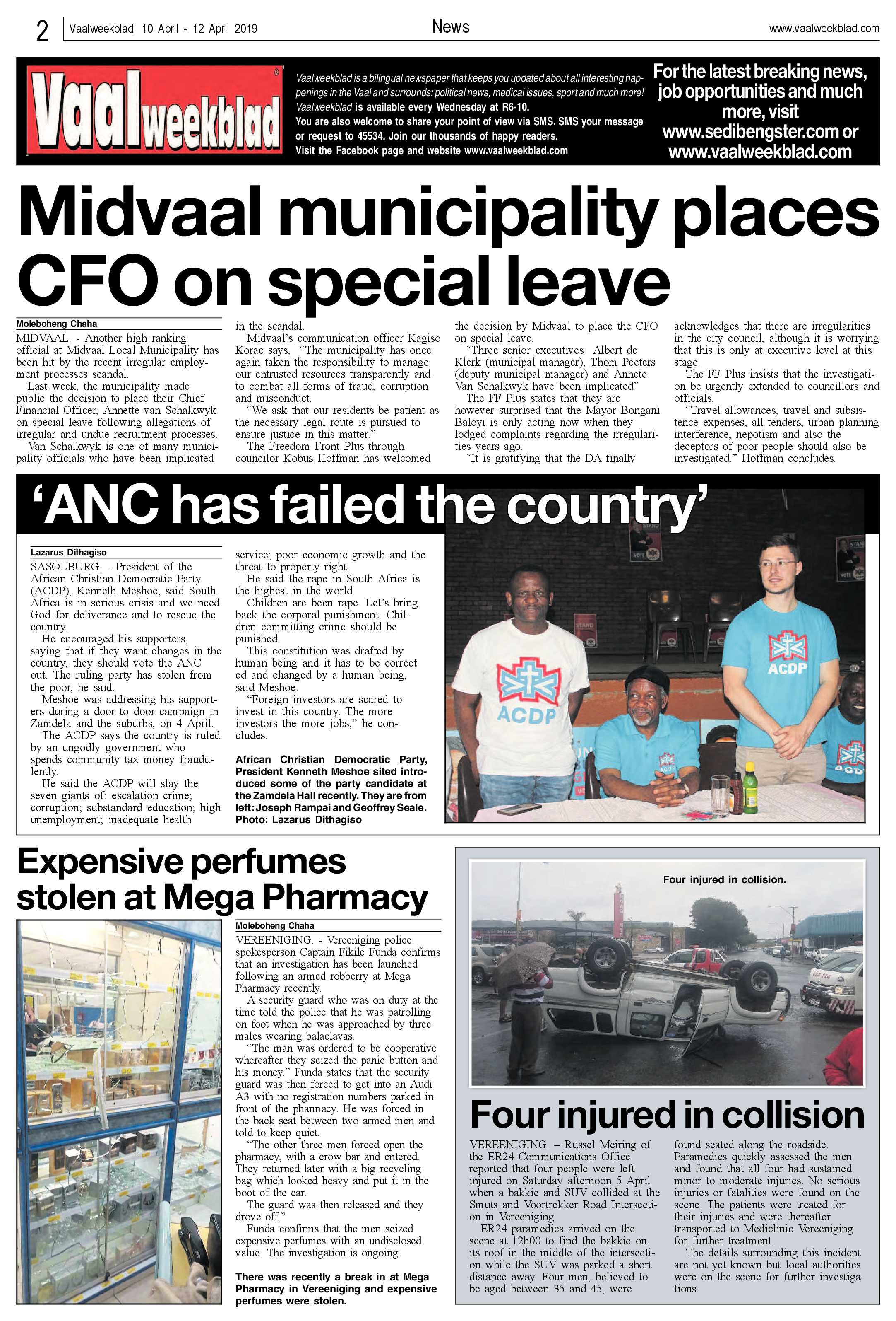 Vaalweekblad 10 – 12 April 2019 page 2