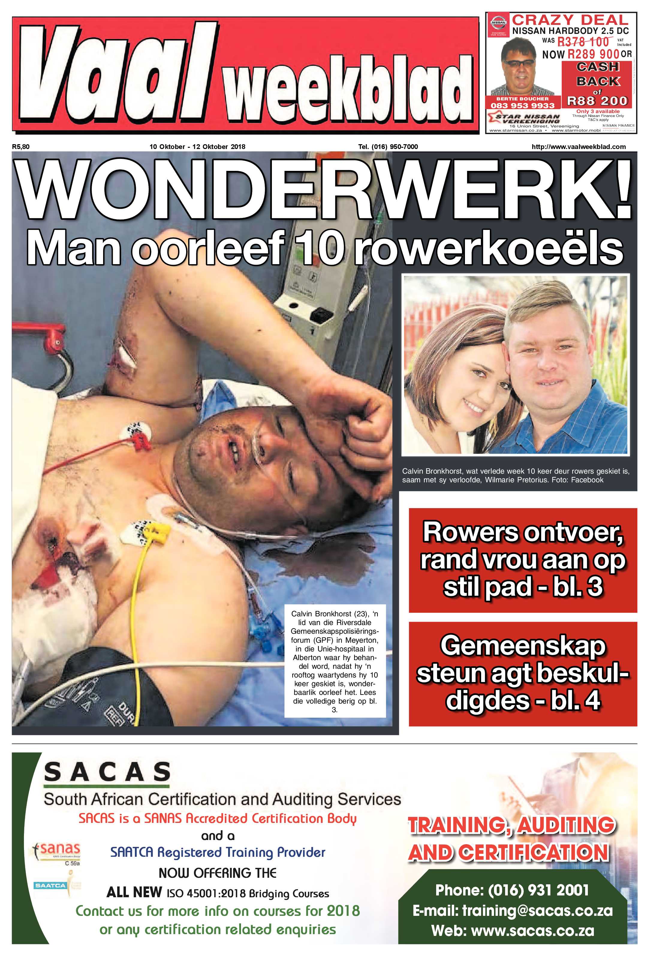 Vaalweekblad 10 – 12  Oktober 2018 page 1