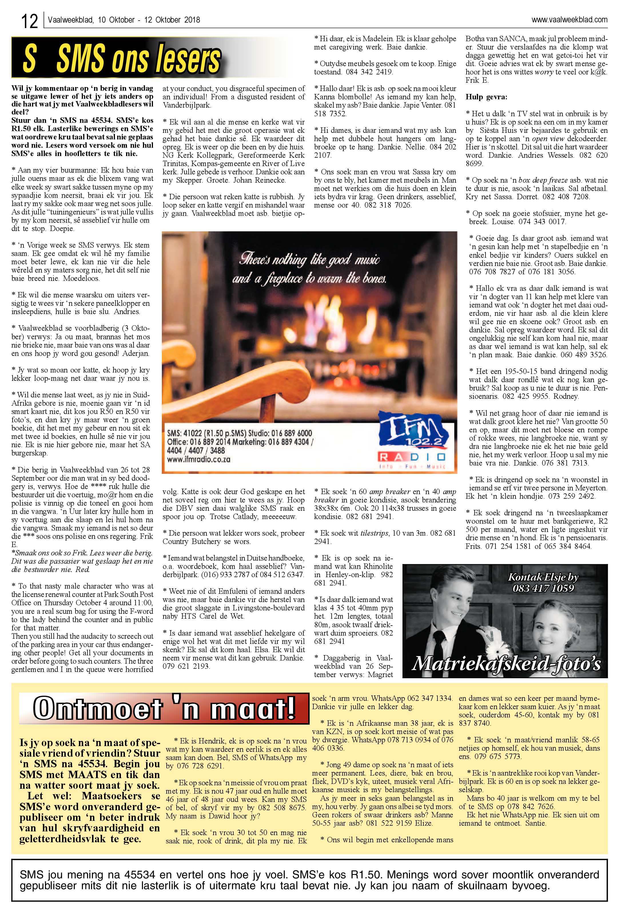 Vaalweekblad 10 – 12  Oktober 2018 page 12