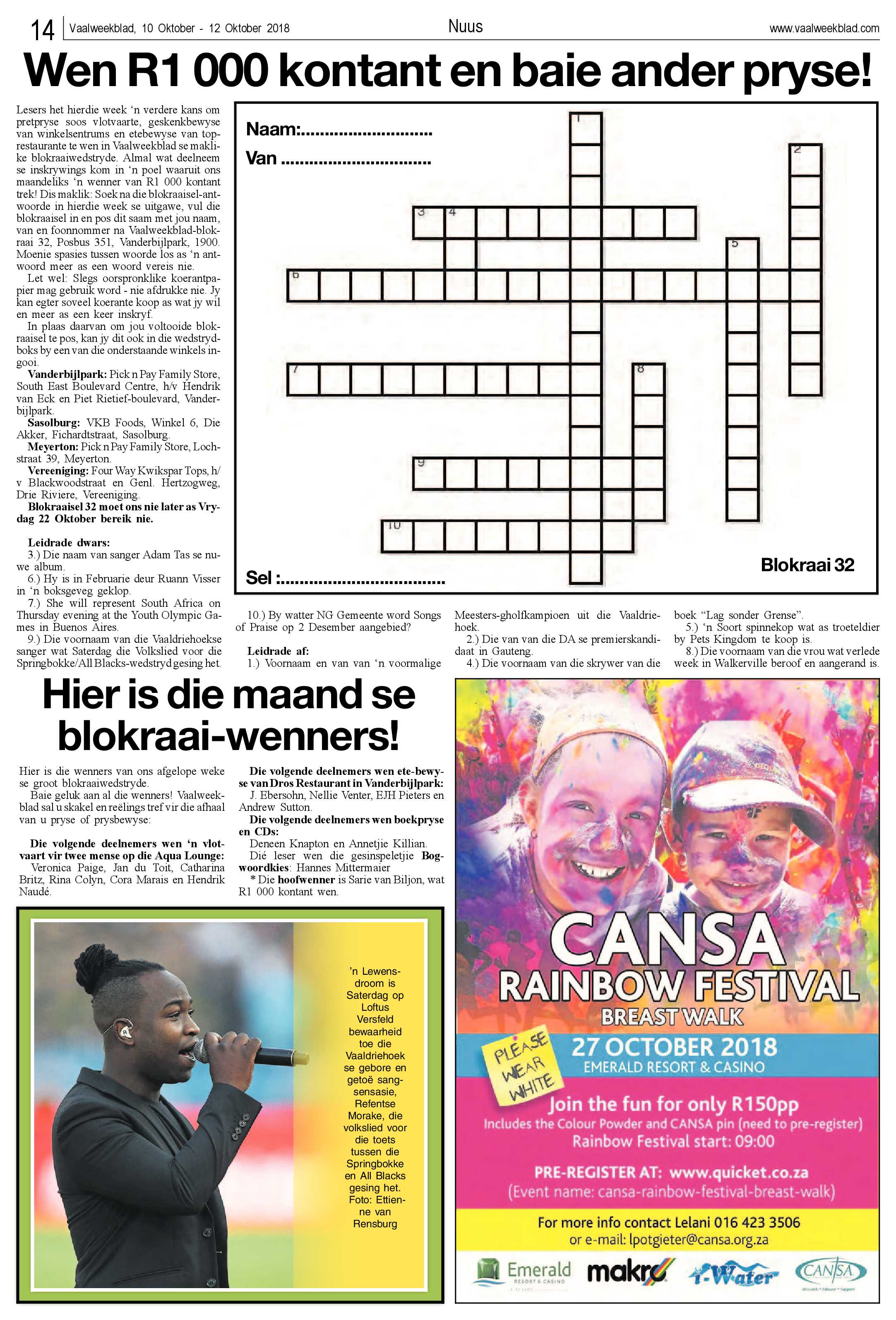 Vaalweekblad 10 – 12  Oktober 2018 page 14
