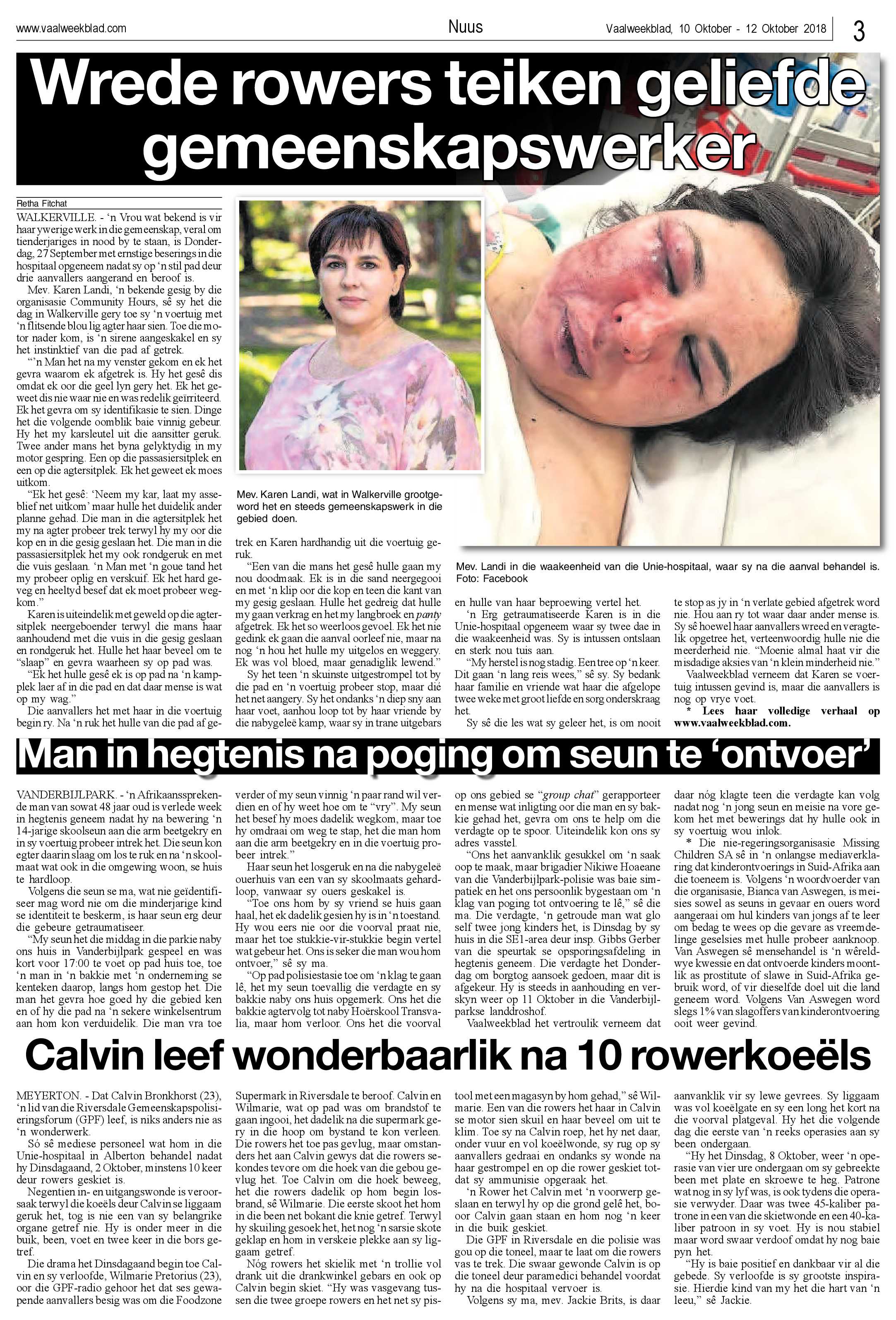 Vaalweekblad 10 – 12  Oktober 2018 page 3