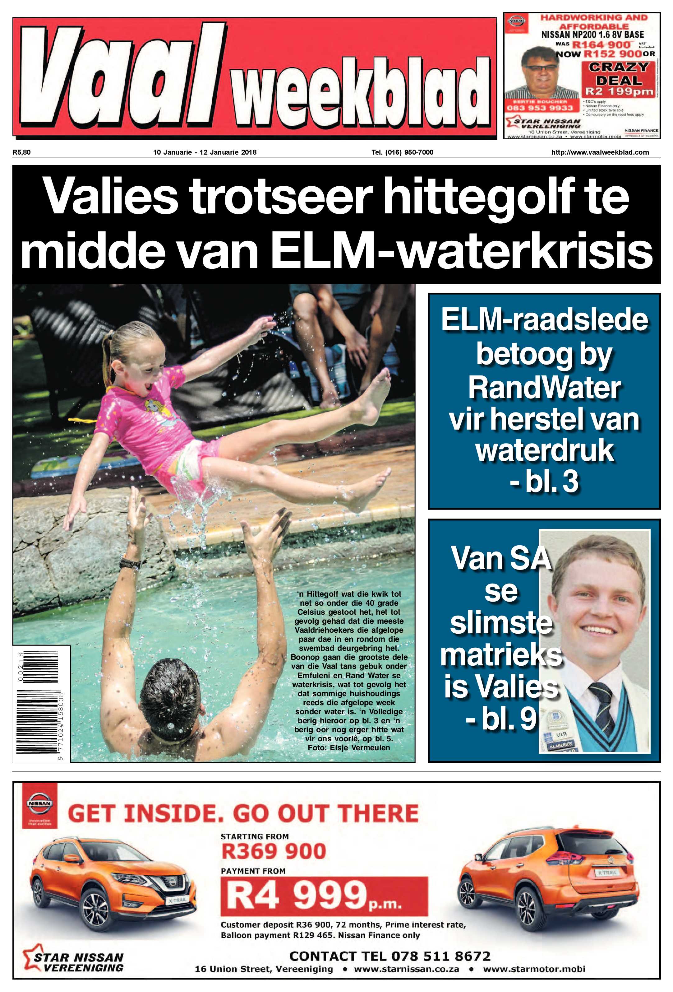 Vaalweekblad 10 – 15 Januarie 2018 page 1