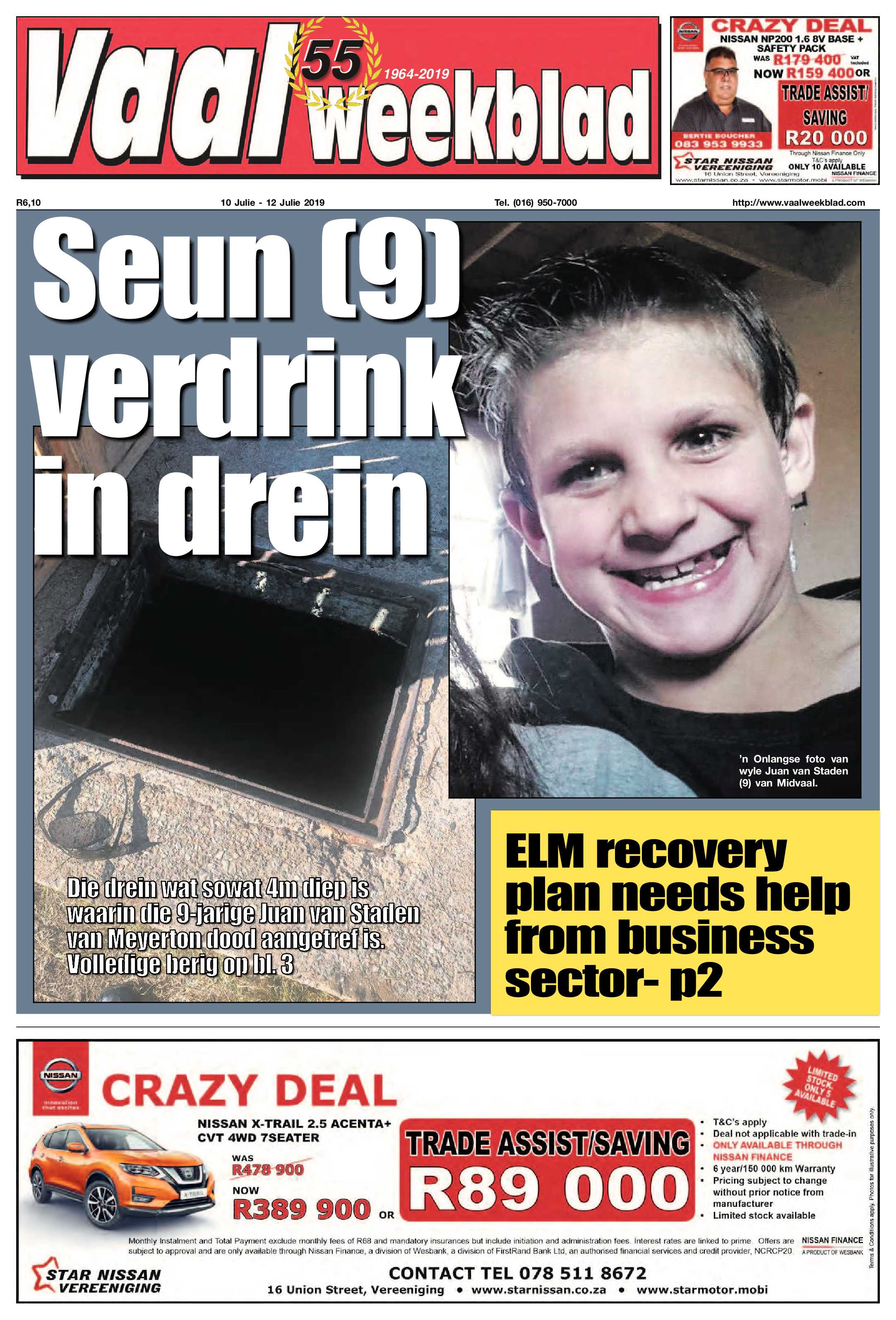 Vaalweekblad 10 – 15 Julie 2019 page 1