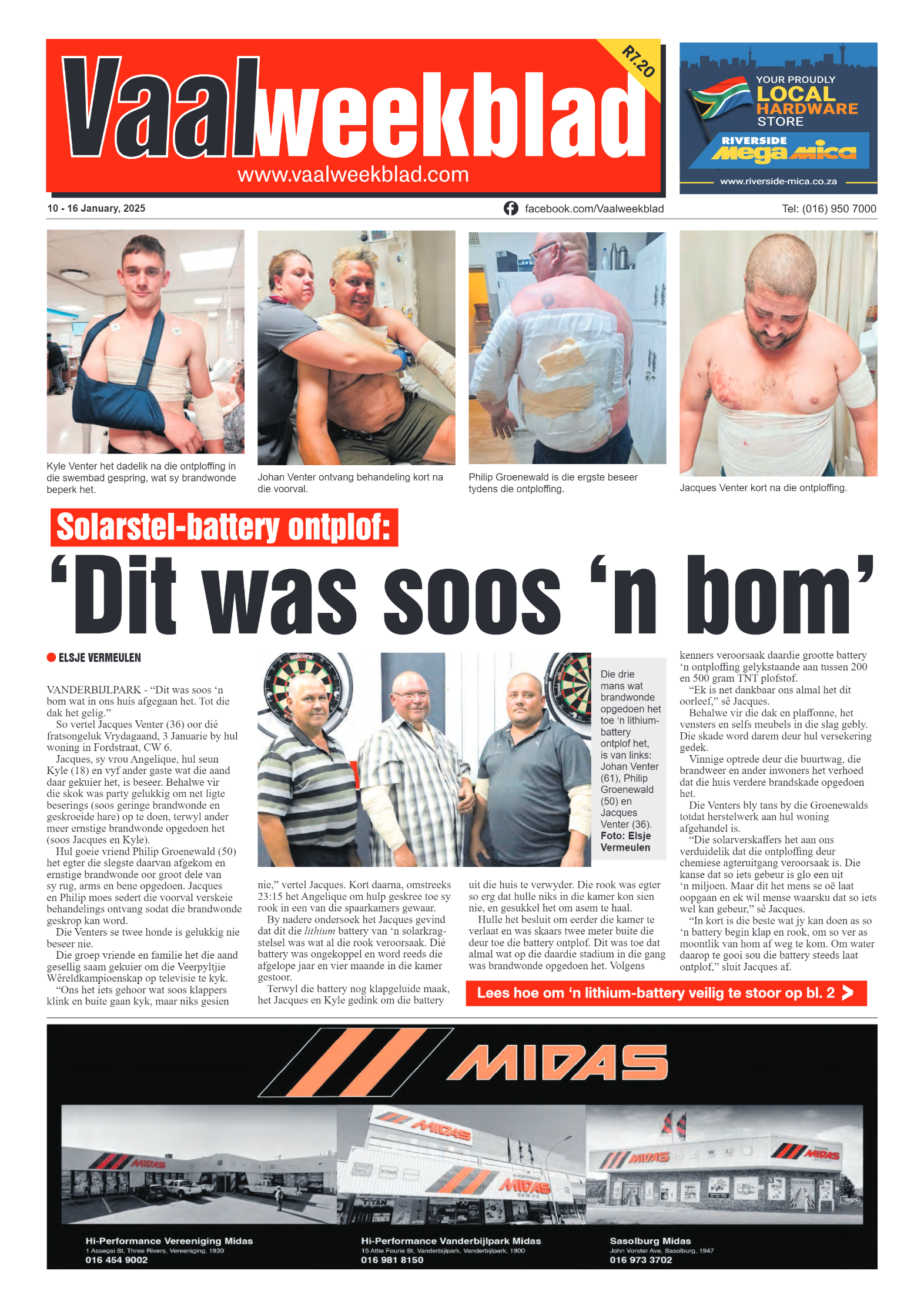 Vaalweekblad 10 – 16 January, 2025 page 1