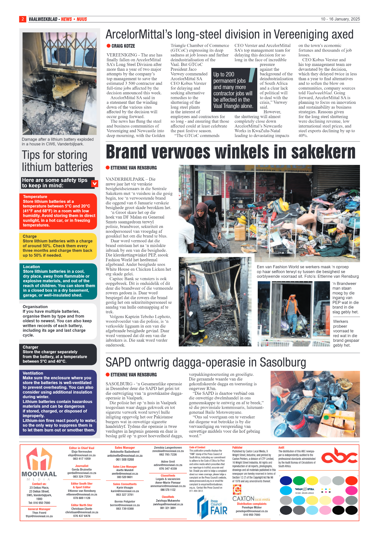 Vaalweekblad 10 – 16 January, 2025 page 2