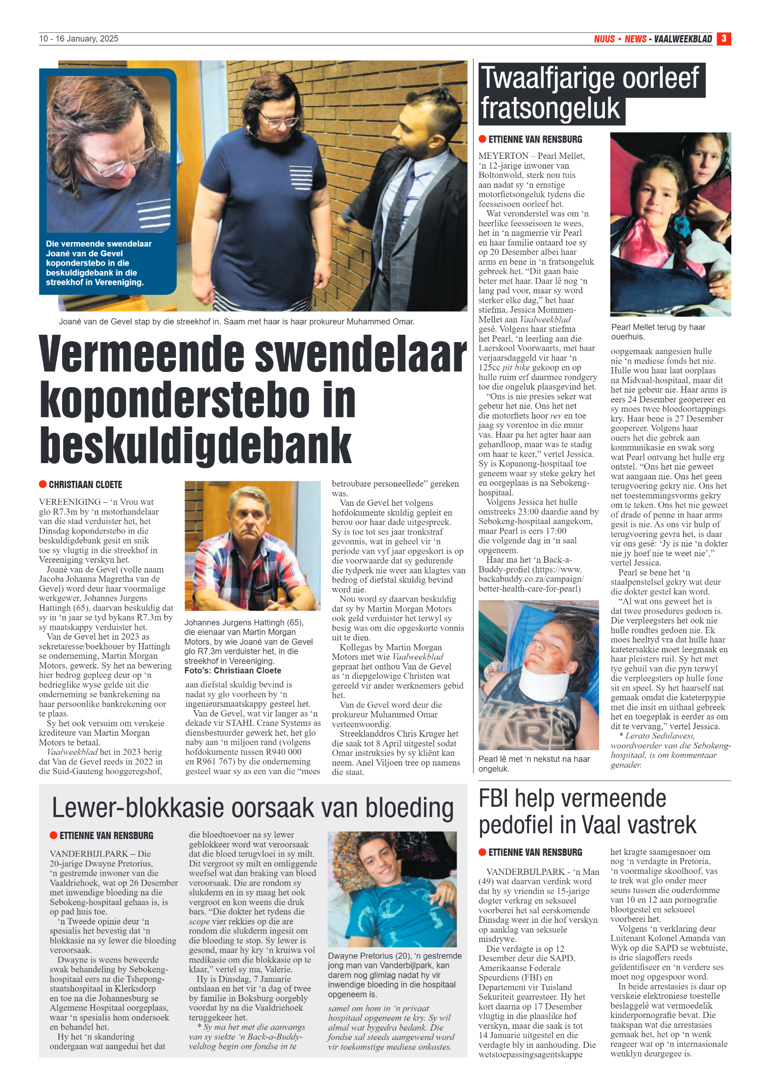 Vaalweekblad 10 – 16 January, 2025 page 3
