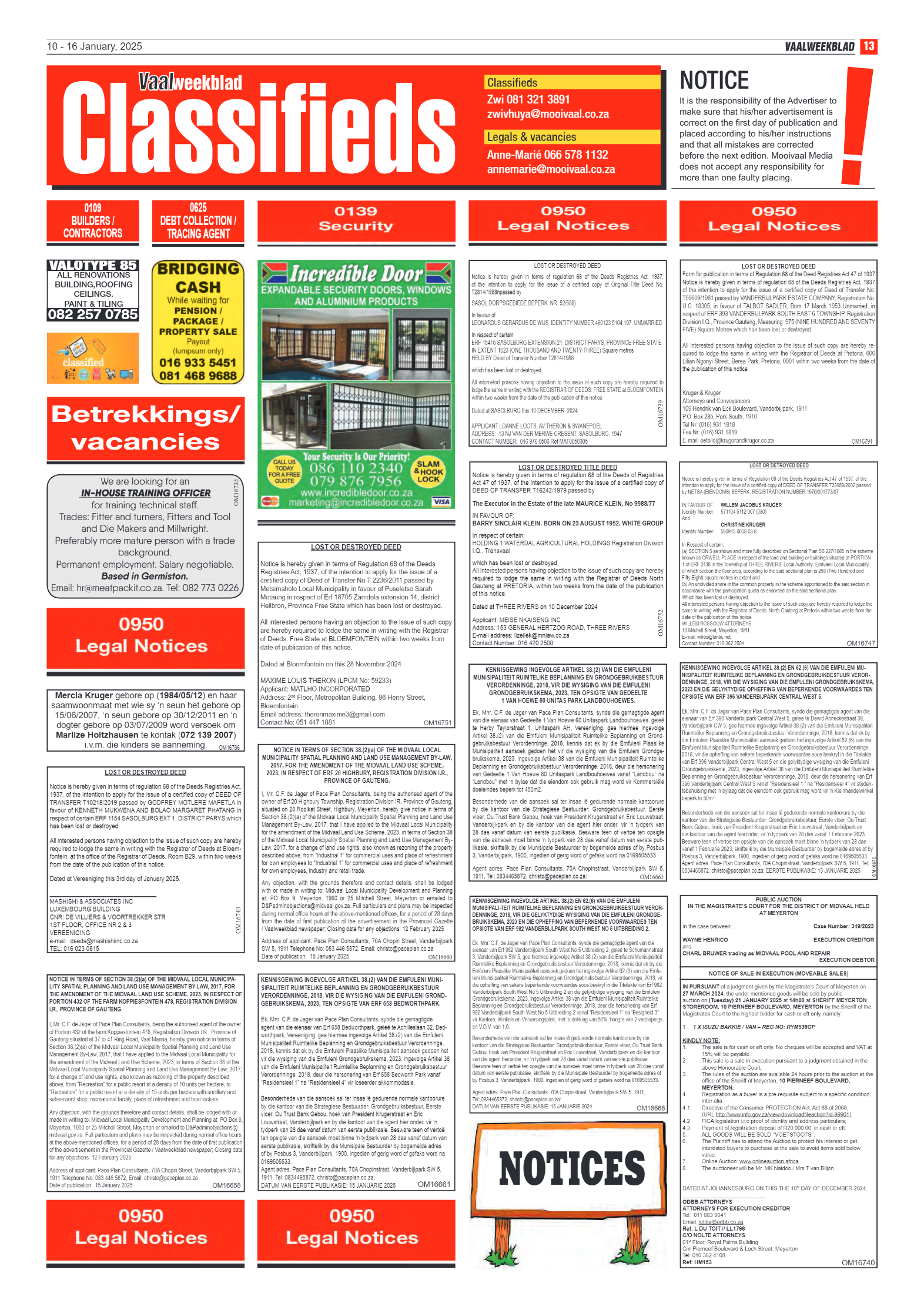 Vaalweekblad 10 – 16 January, 2025 page 7