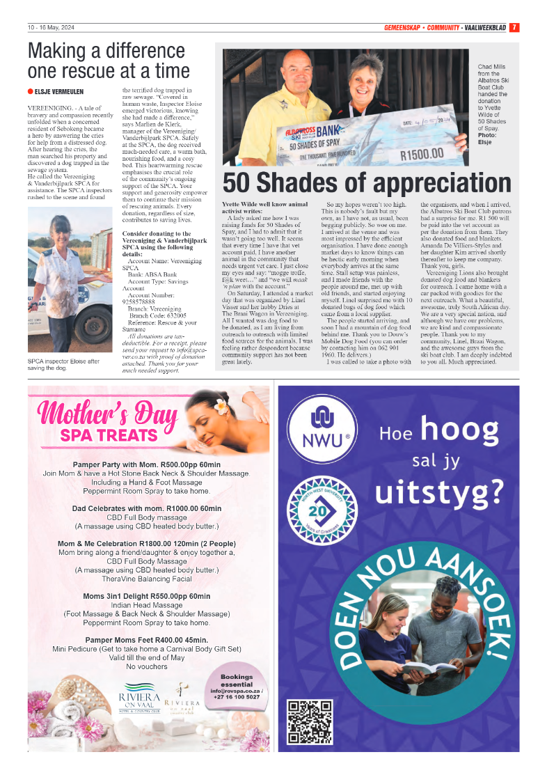 Vaalweekblad – 10 – 16 May, 2024 page 7
