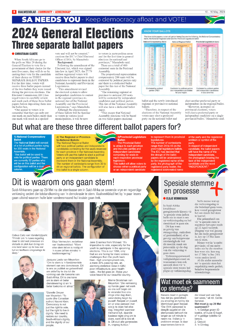 Vaalweekblad – 10 – 16 May, 2024 page 8