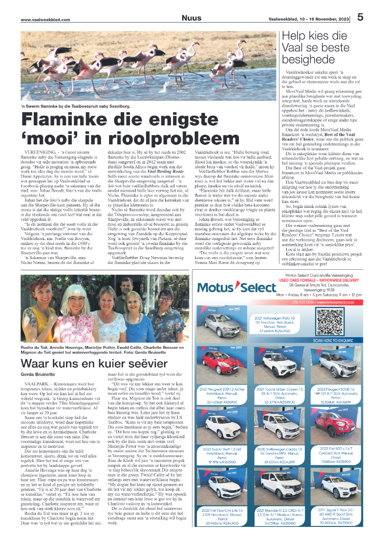 Vaalweekblad, 10 – 16 November, 2023 page 5