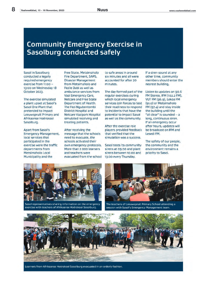 Vaalweekblad, 10 – 16 November, 2023 page 8