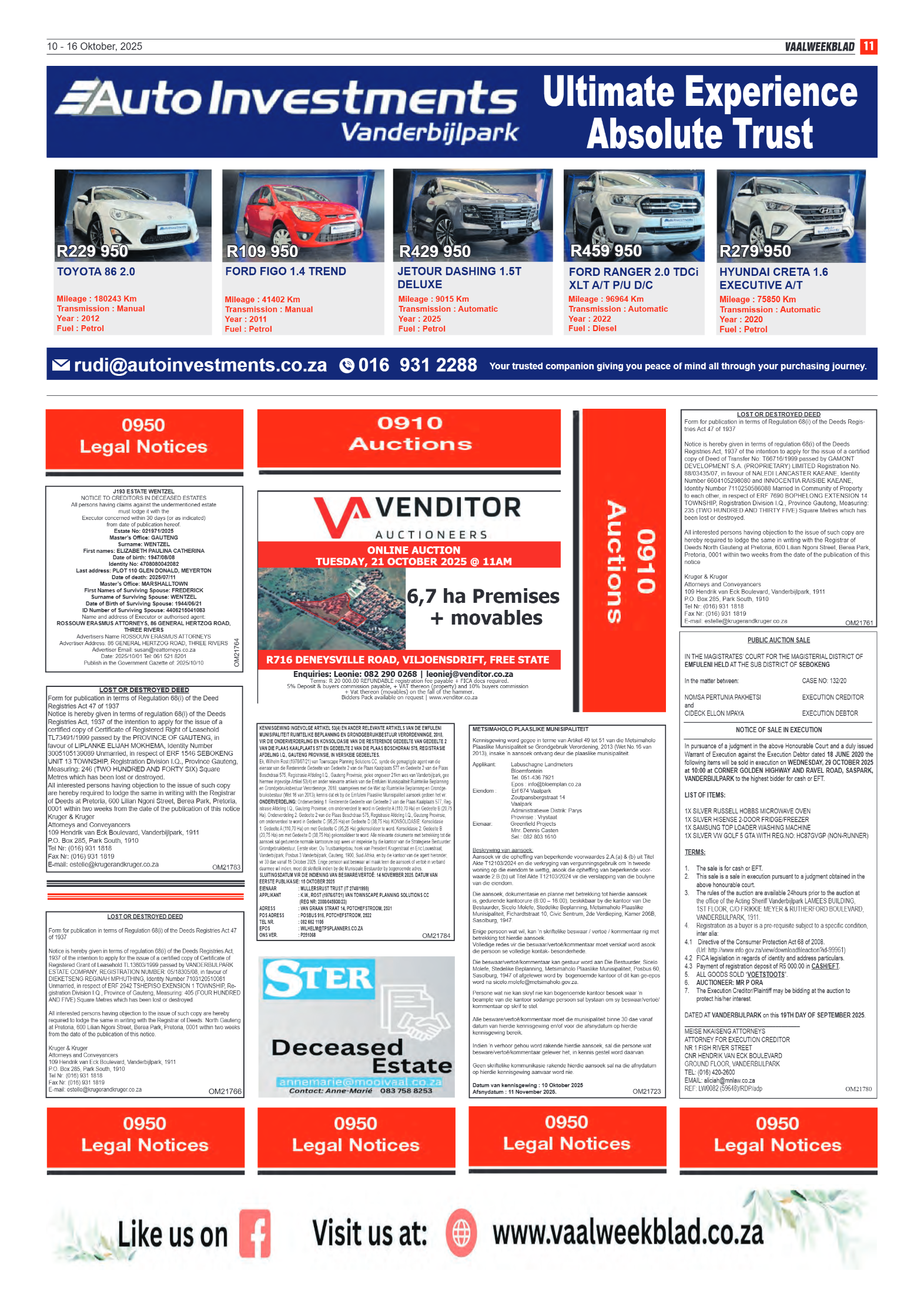 Vaalweekblad 10 – 16 Oktober, 2025 page 11