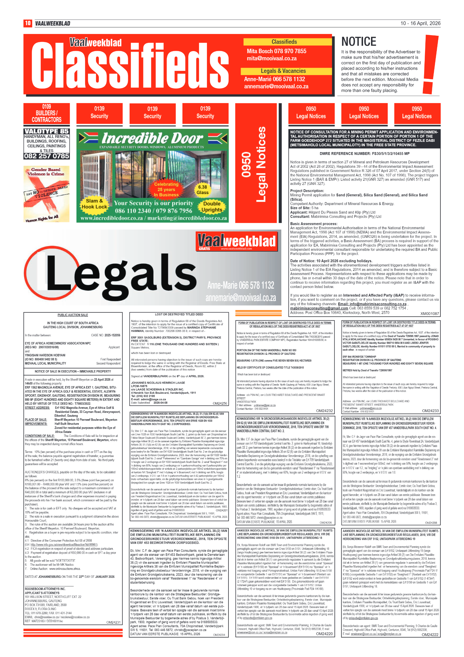 Vaalweekblad – 10 April 2026 page 10