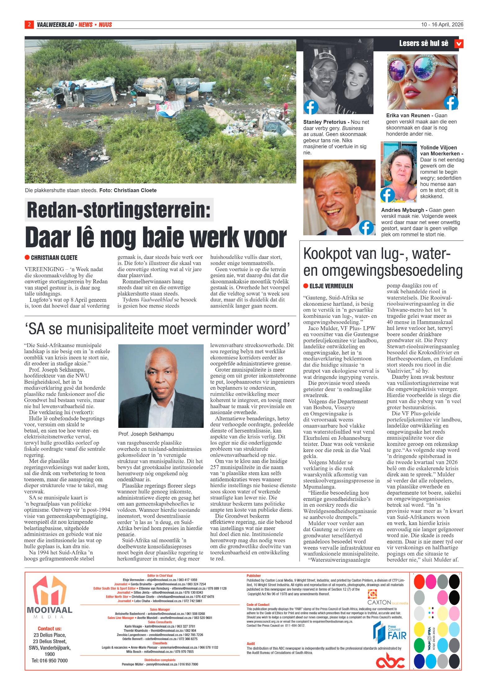 Vaalweekblad – 10 April 2026 page 2