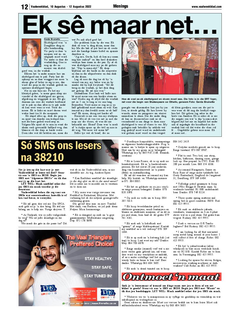 Vaalweekblad, 10 Augustus – 12 Augustus 2022 page 10