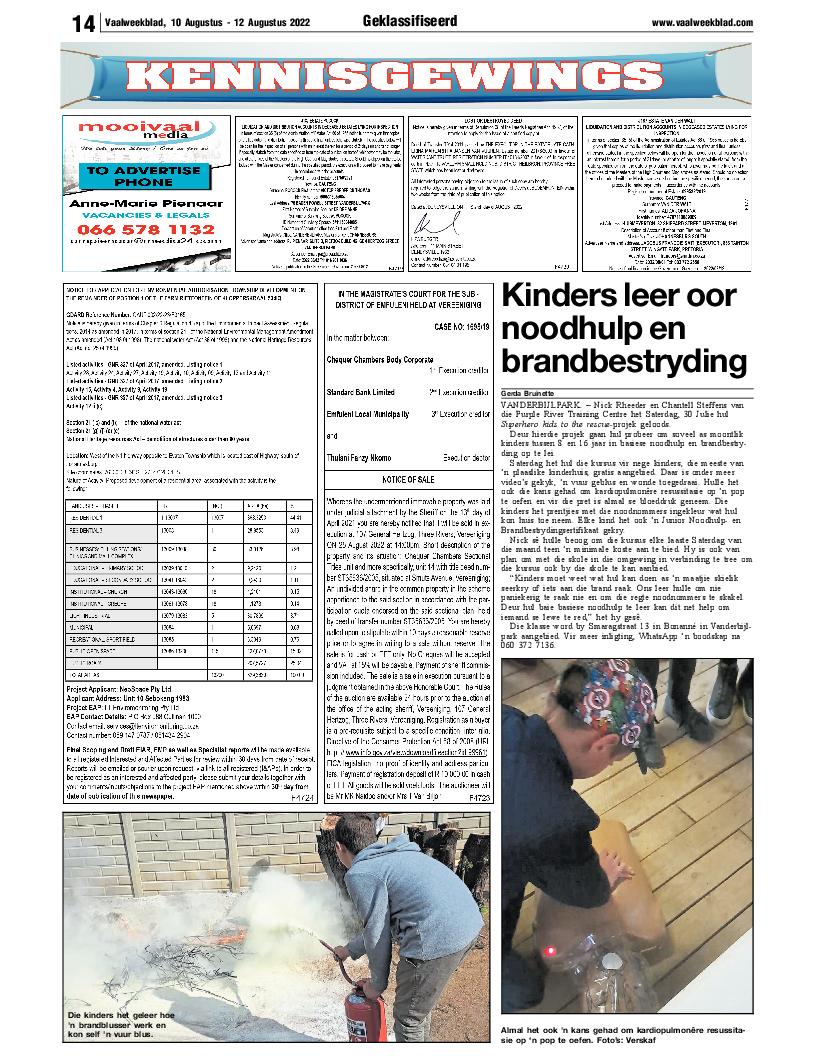 Vaalweekblad, 10 Augustus – 12 Augustus 2022 page 14