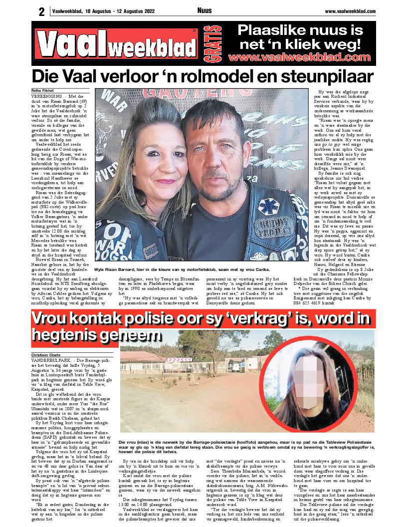Vaalweekblad, 10 Augustus – 12 Augustus 2022 page 2