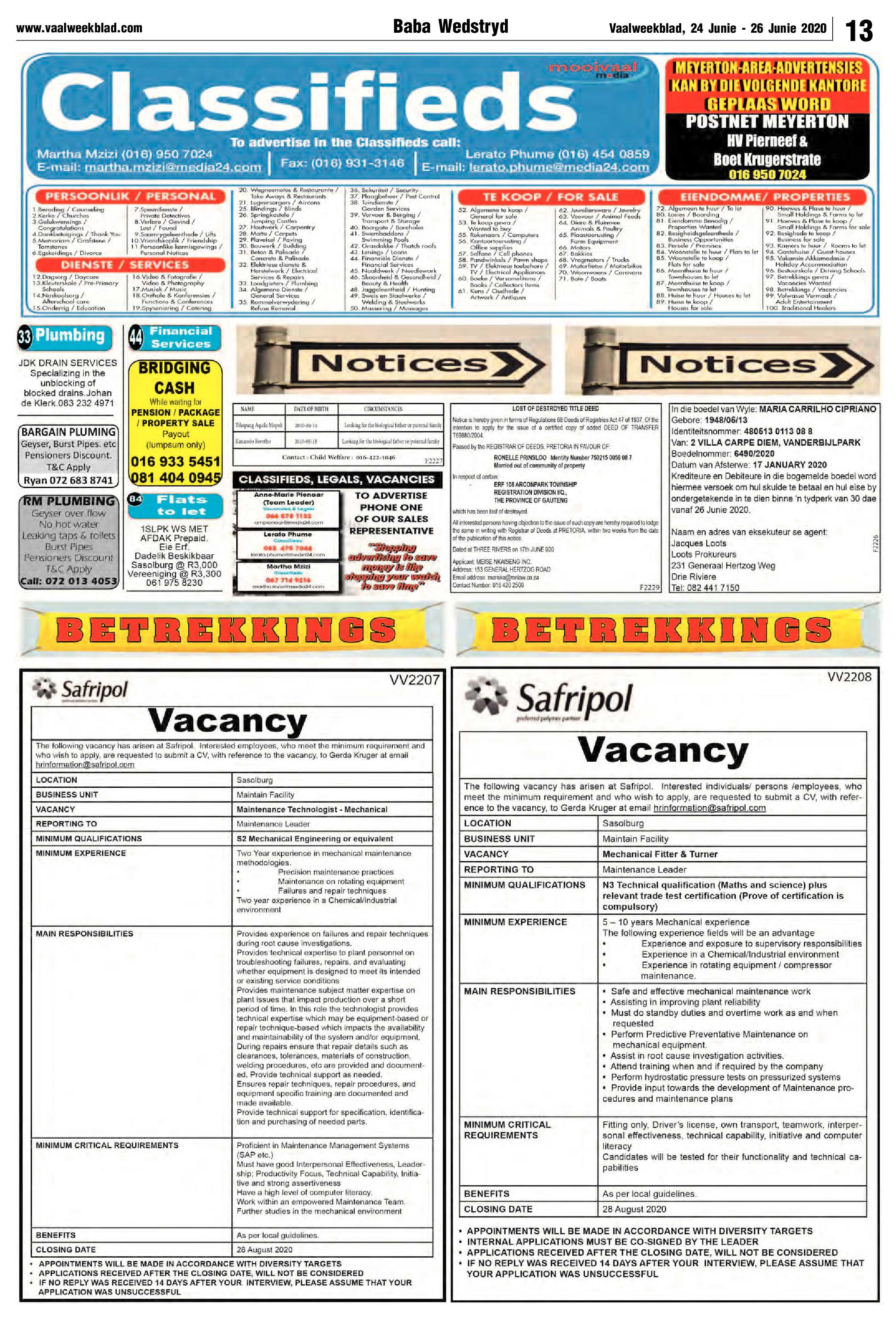 Vaalweekblad 24 Junie – 26 Junie 2020 page 13