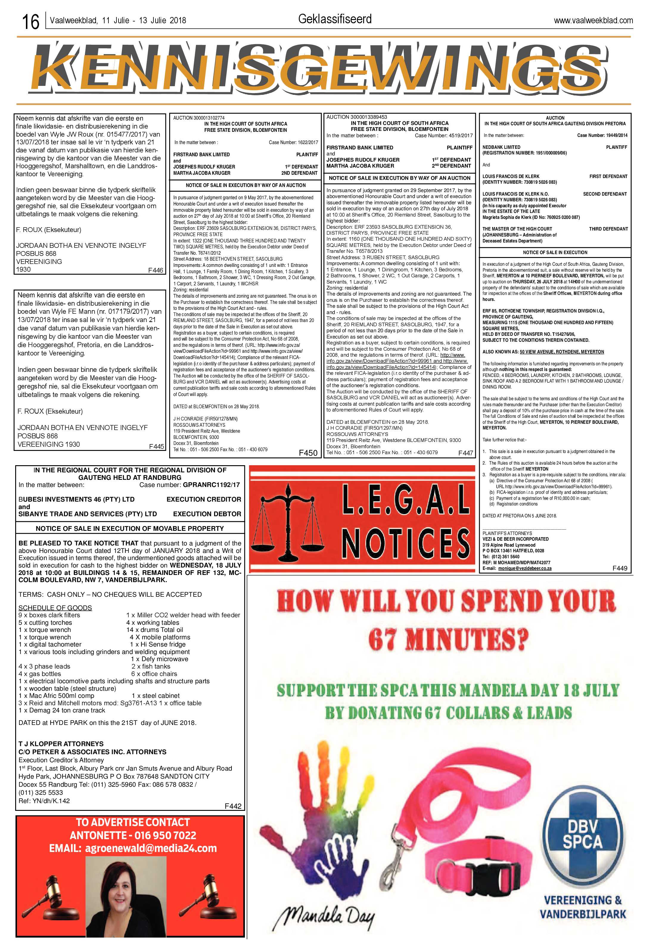 Vaalweekblad 11 – 13 Julie 2018 page 16