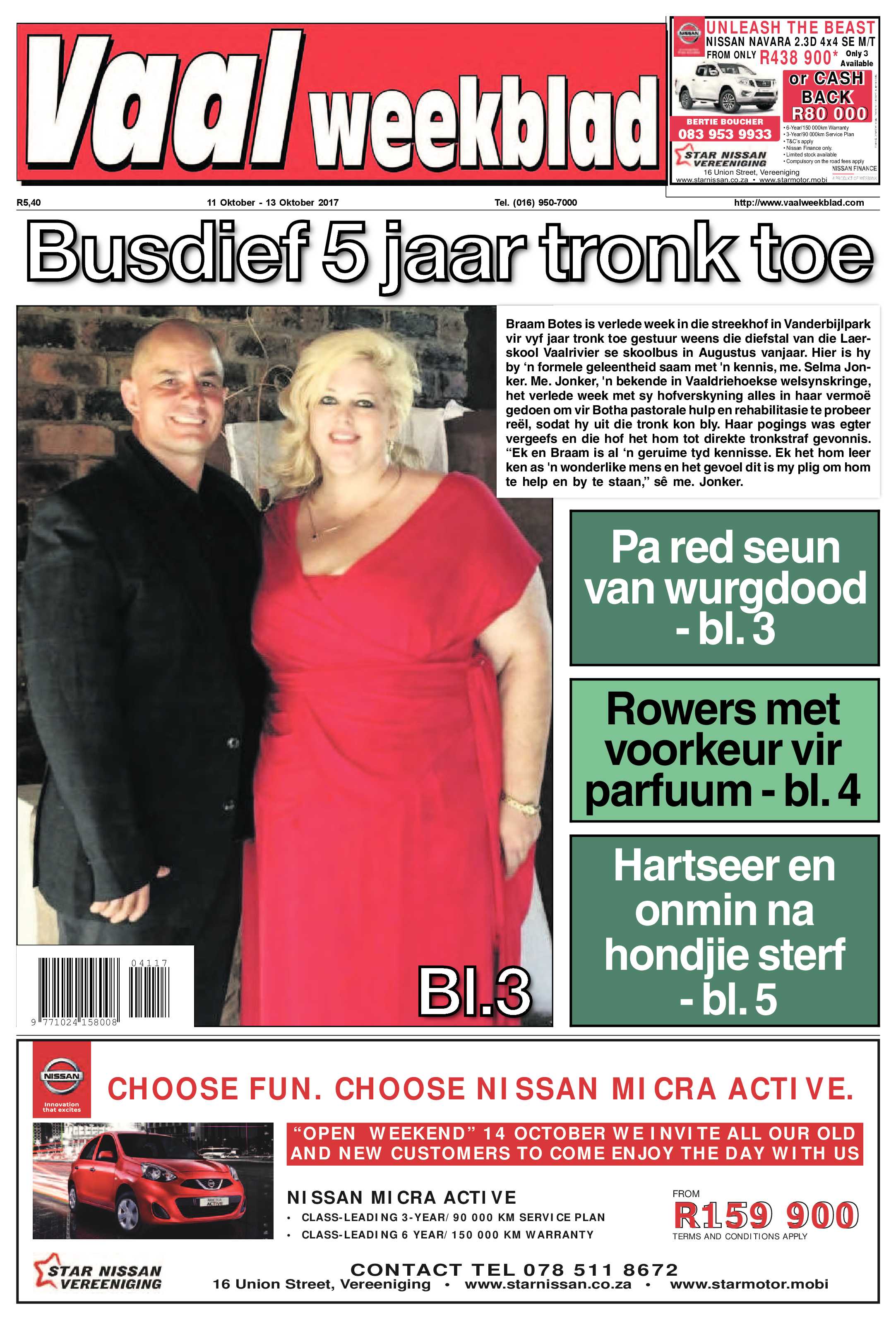 Vaalweekblad 11 – 13 Oktober 2017 page 1