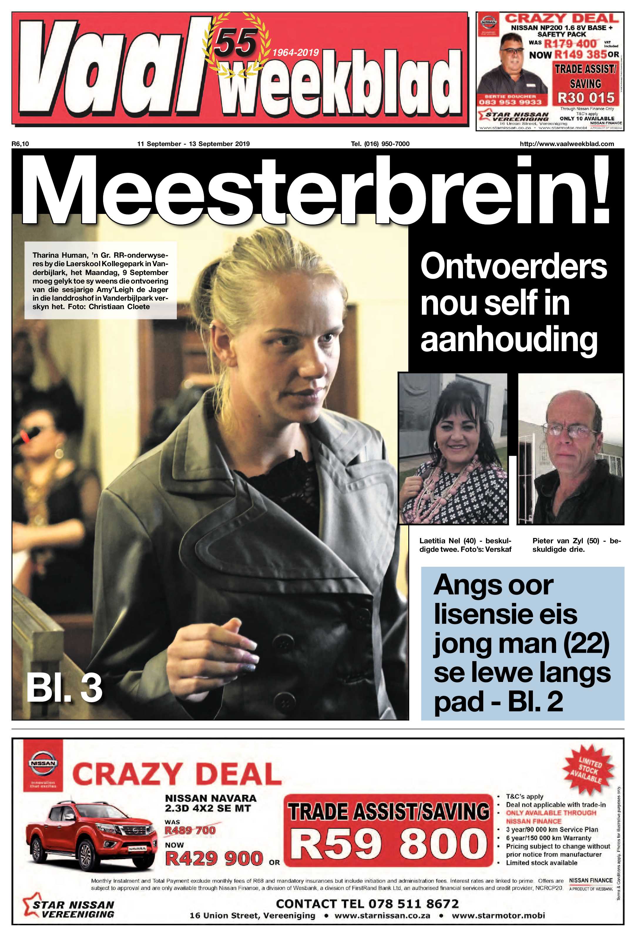 Vaalweekblad 11 – 13 September 2019 page 1