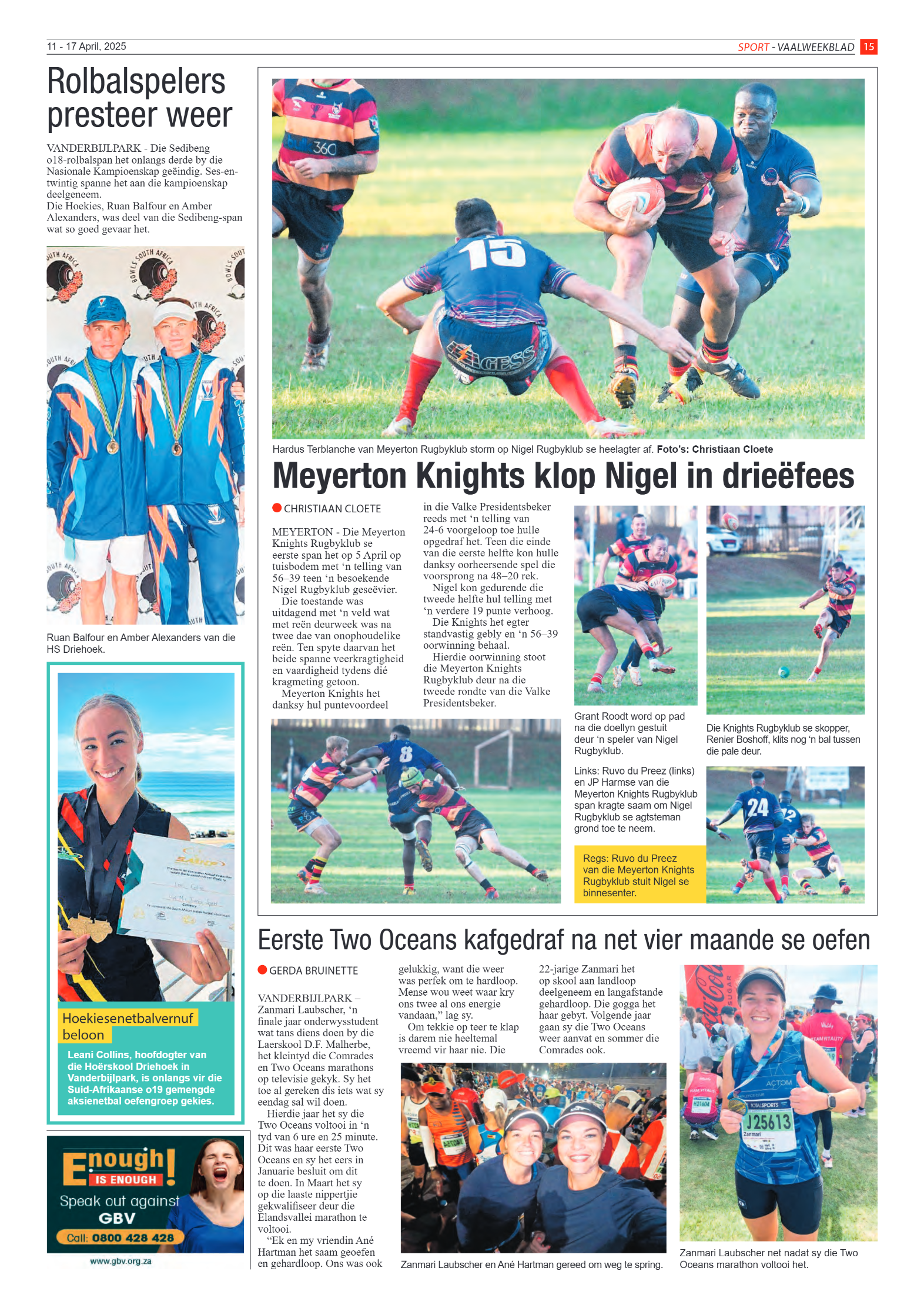 Vaalweekblad 11 – 17 April, 2025 page 15