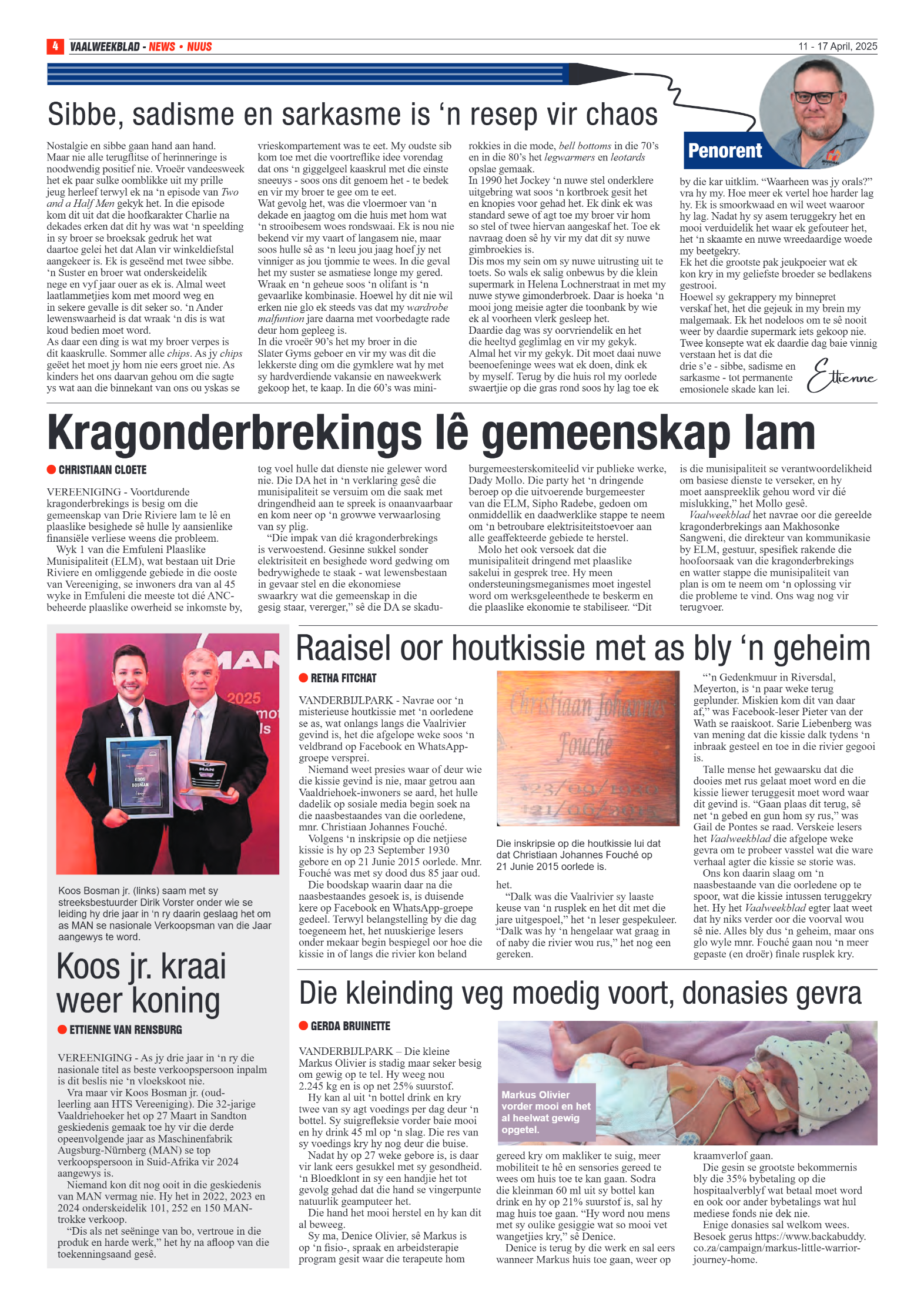 Vaalweekblad 11 – 17 April, 2025 page 4