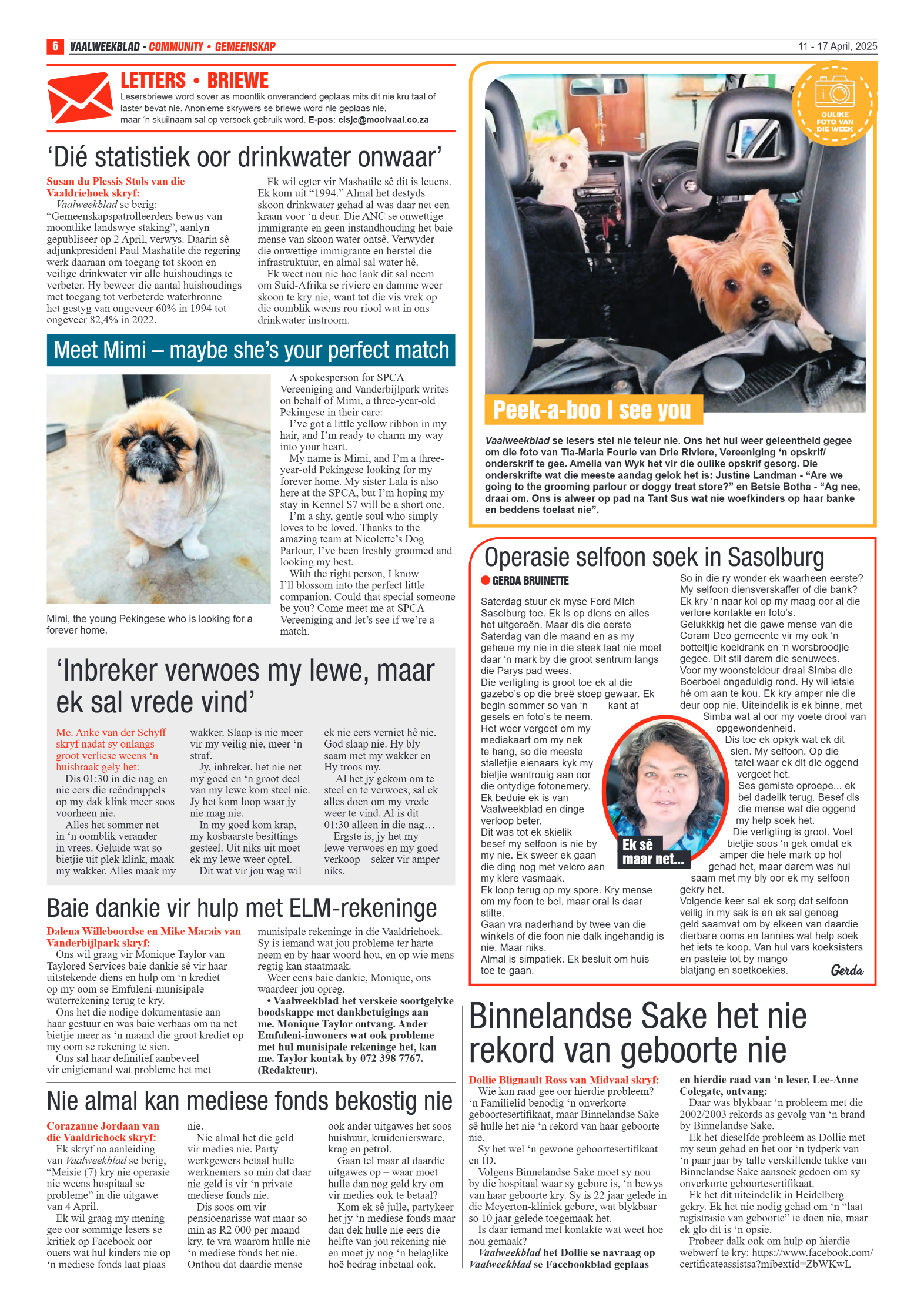 Vaalweekblad 11 – 17 April, 2025 page 6