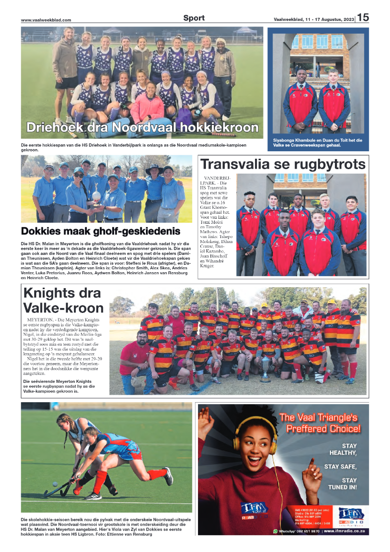 Vaalweekblad, 11 – 17 Augustus, 2023 page 15
