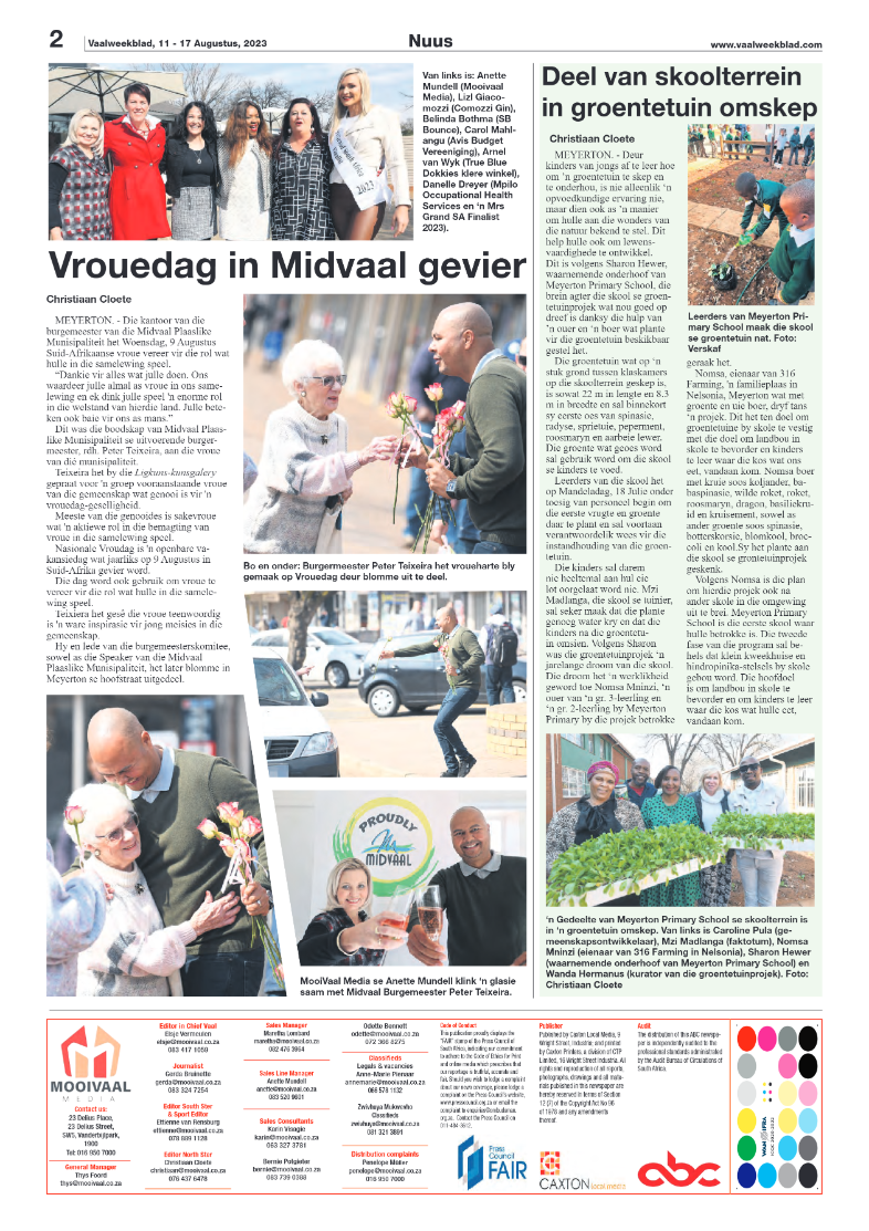 Vaalweekblad, 11 – 17 Augustus, 2023 page 2