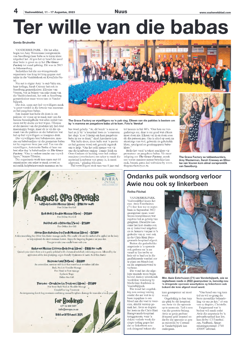 Vaalweekblad, 11 – 17 Augustus, 2023 page 4