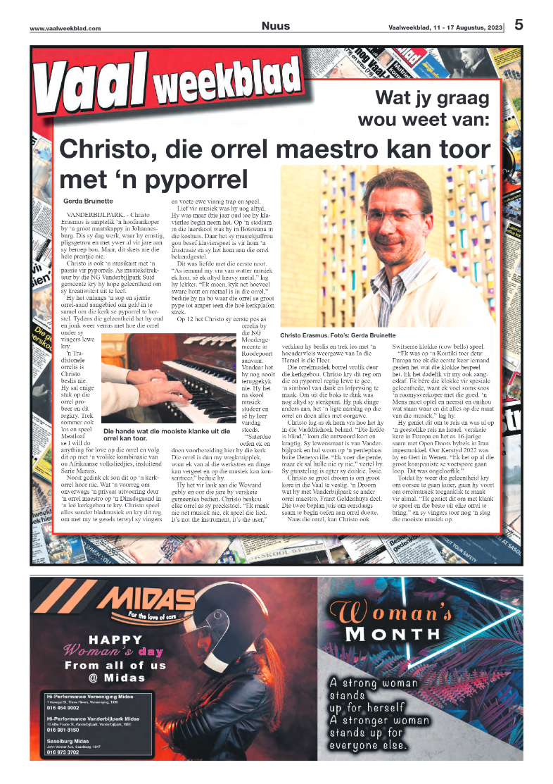 Vaalweekblad, 11 – 17 Augustus, 2023 page 5