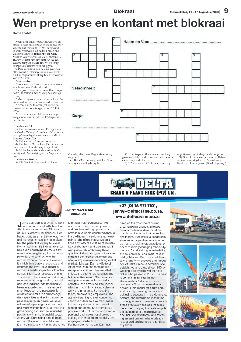 Vaalweekblad, 11 – 17 Augustus, 2023 page 9