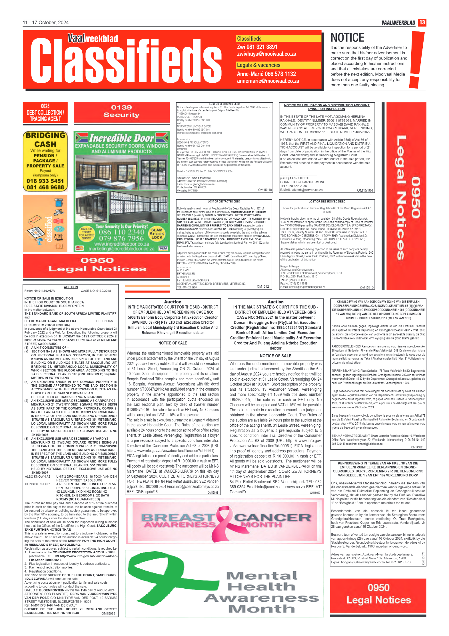 Vaalweekblad 11 – 17 October, 2024 page 13