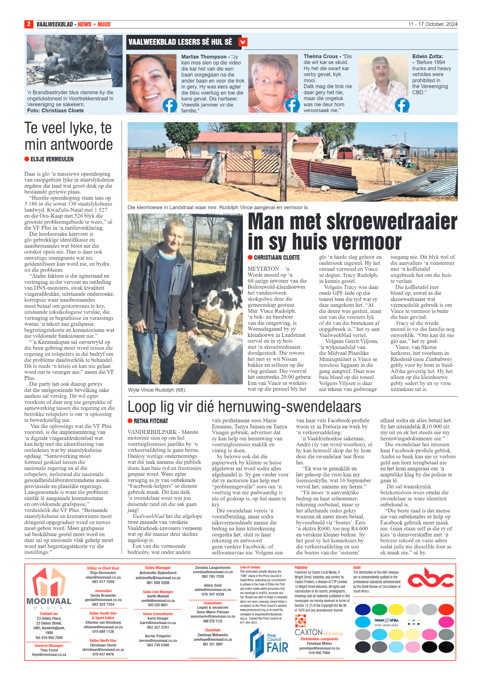 Vaalweekblad 11 – 17 October, 2024 page 2
