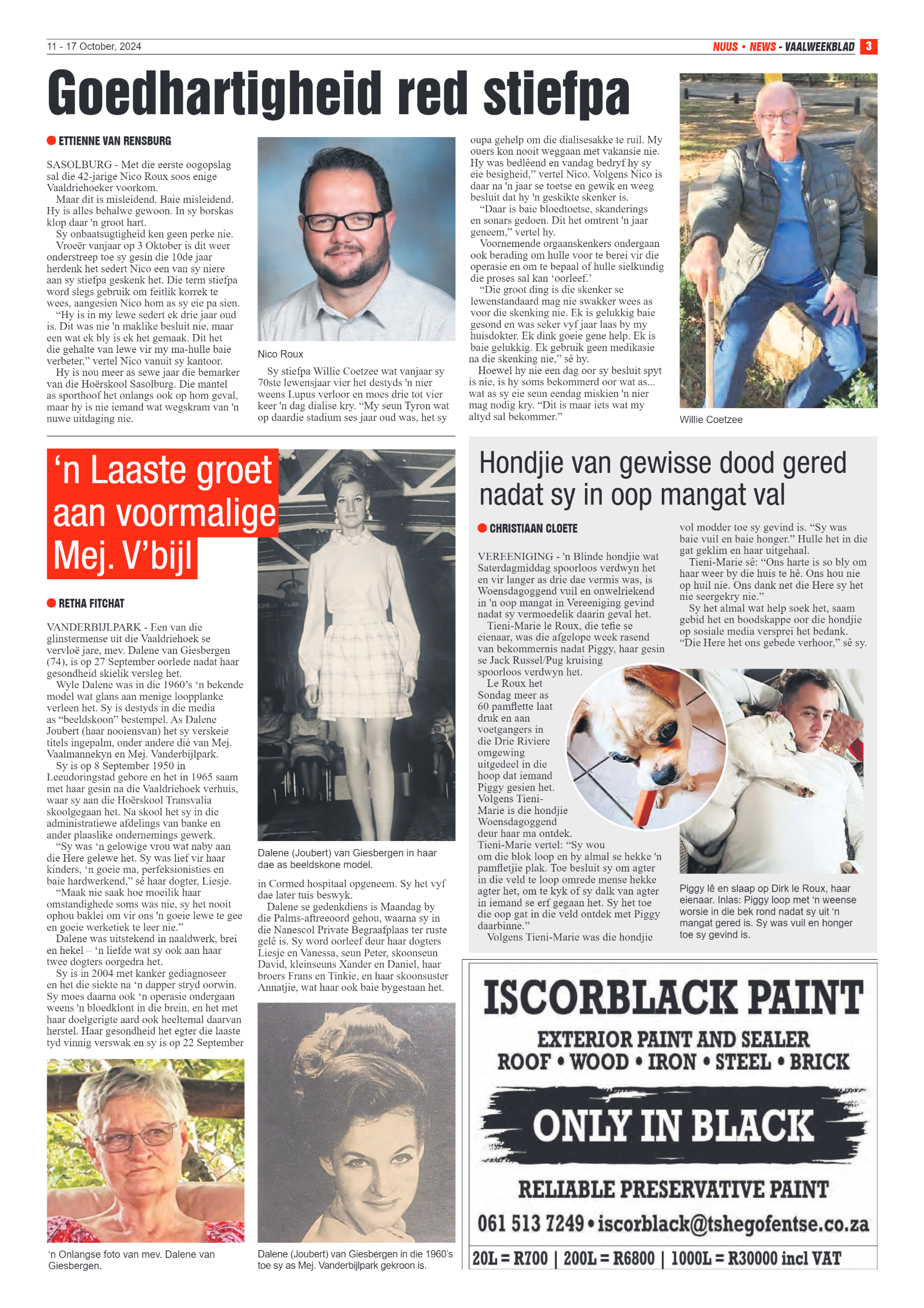 Vaalweekblad 11 – 17 October, 2024 page 3