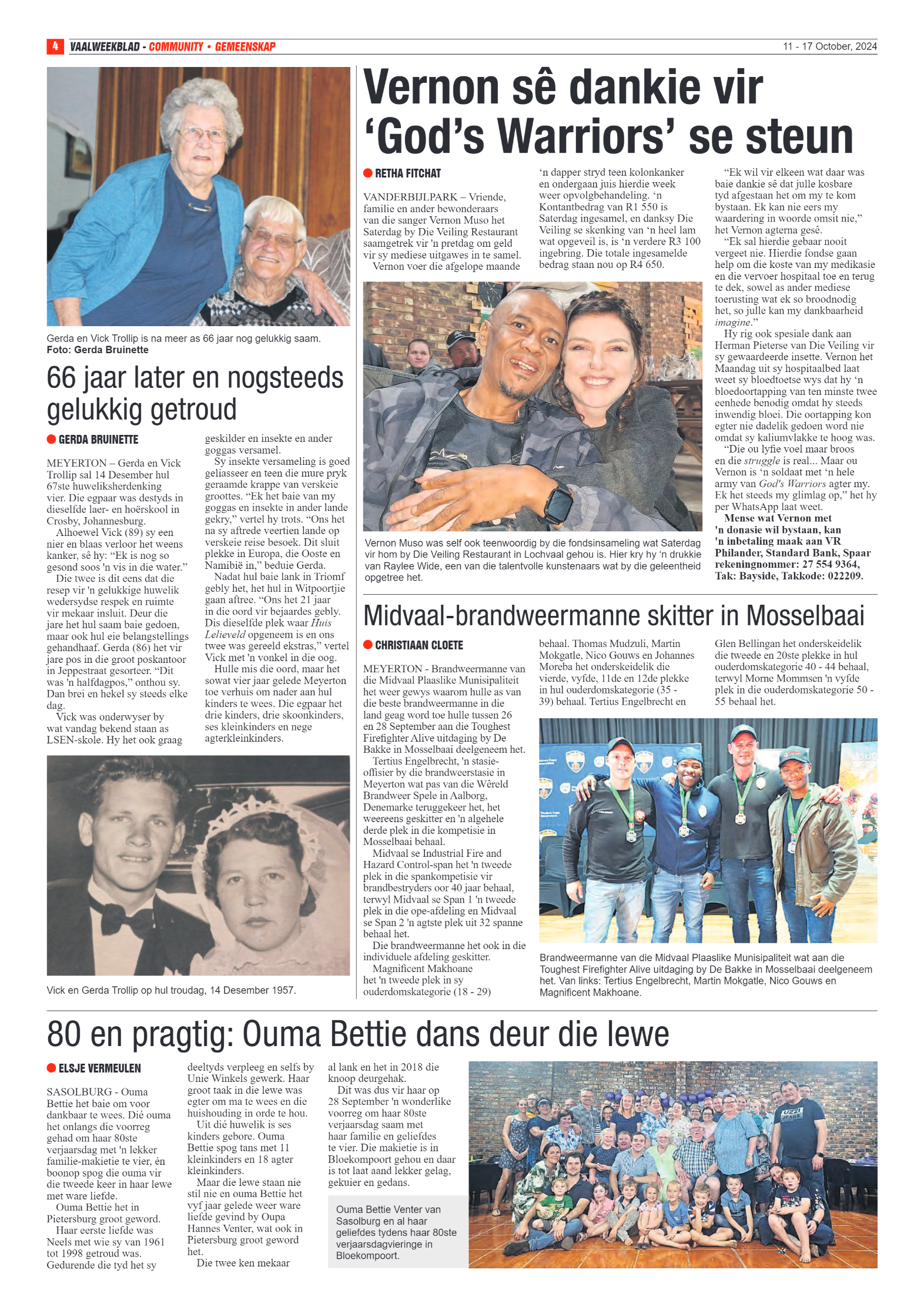Vaalweekblad 11 – 17 October, 2024 page 4