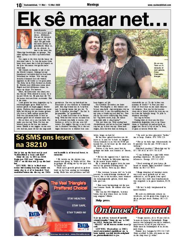 Vaalweekblad, 11 Mei – 13 Mei 2022 page 10