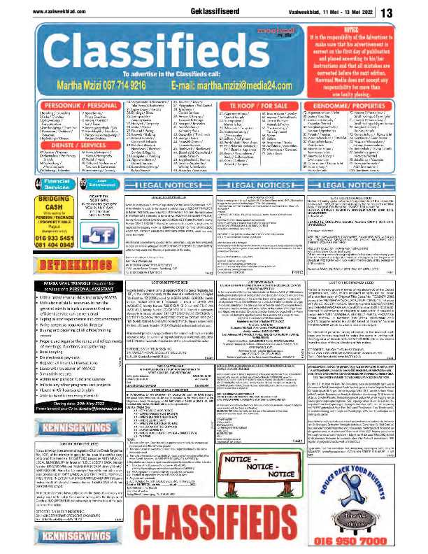 Vaalweekblad, 11 Mei – 13 Mei 2022 page 12