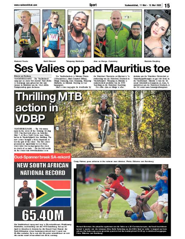 Vaalweekblad, 11 Mei – 13 Mei 2022 page 15
