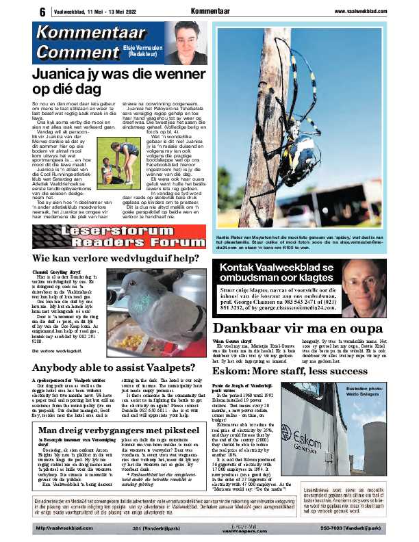 Vaalweekblad, 11 Mei – 13 Mei 2022 page 6