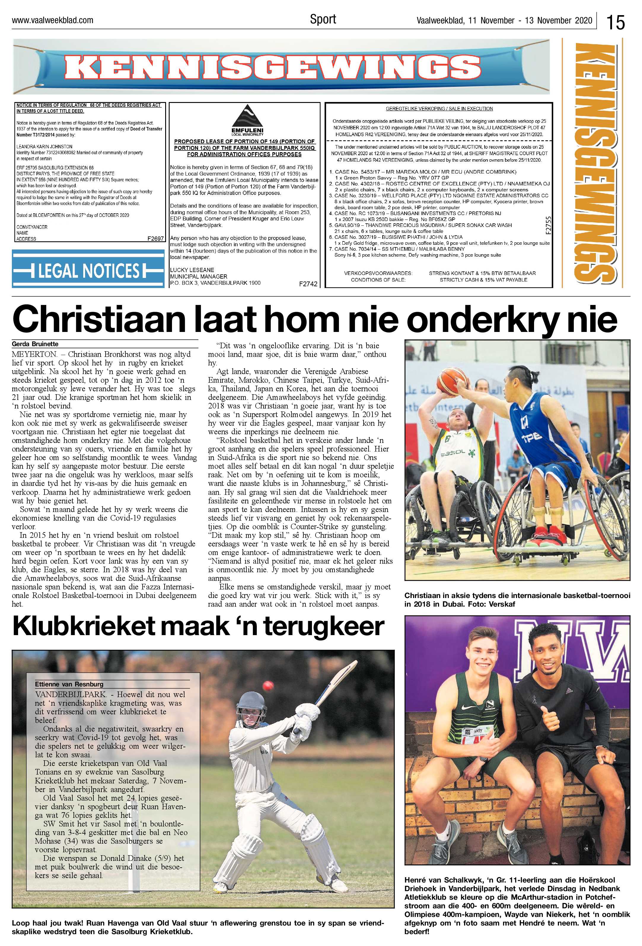 Vaalweekblad 11 November – 13 November 2020 page 15