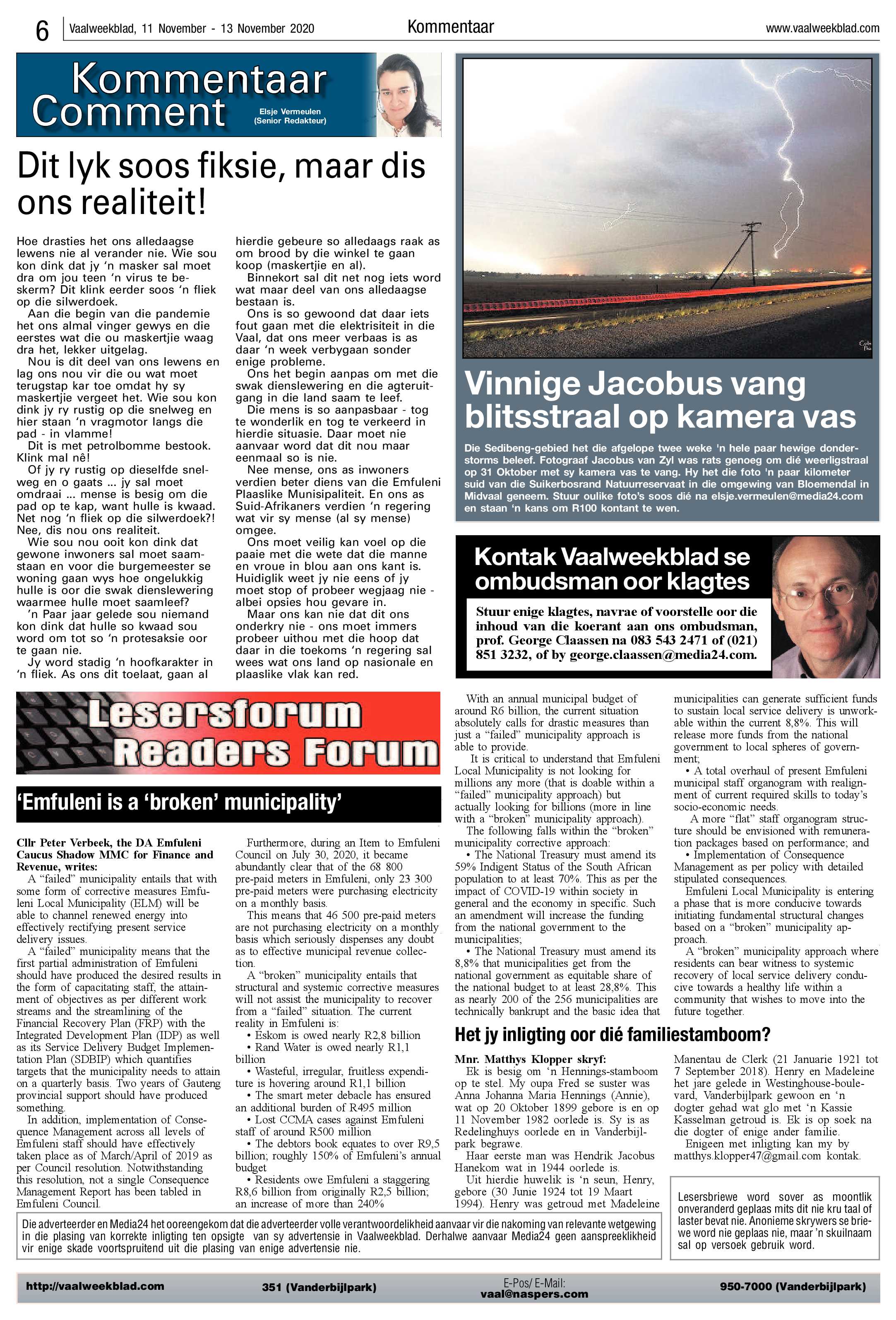 Vaalweekblad 11 November – 13 November 2020 page 6