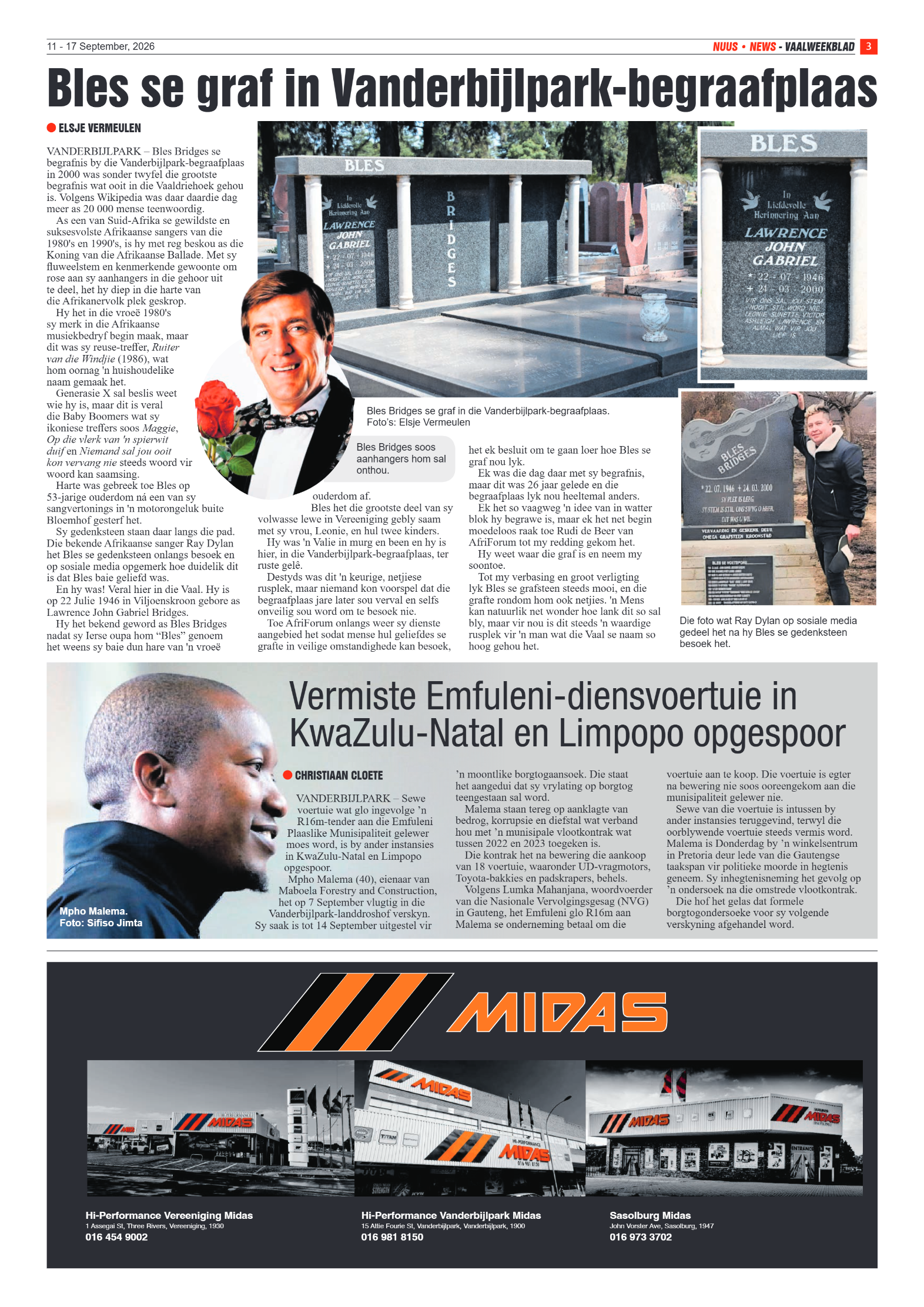 Vaalweekblad – 11 September 2026 page 3