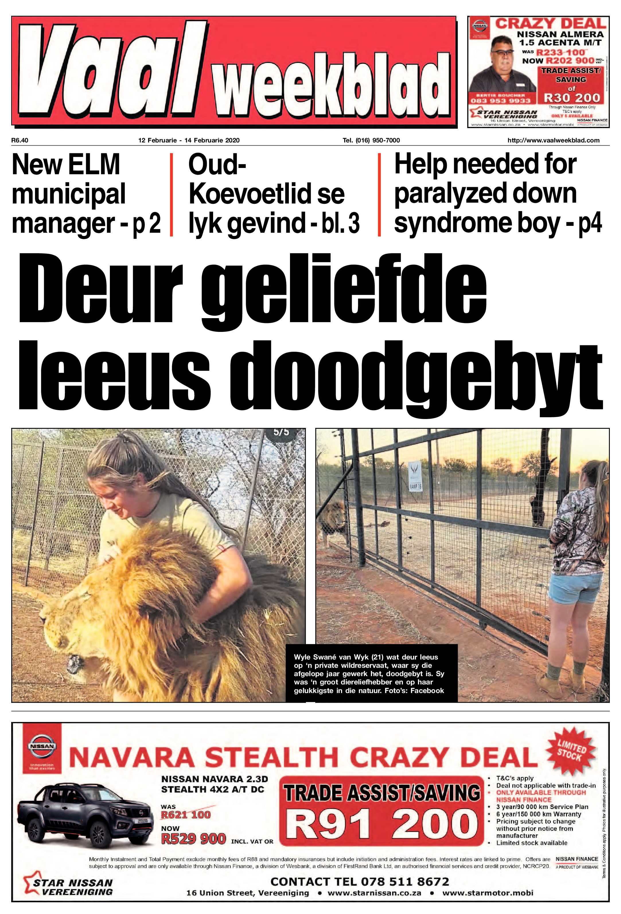Vaalweekblad 12 – 14 February 2020 page 1