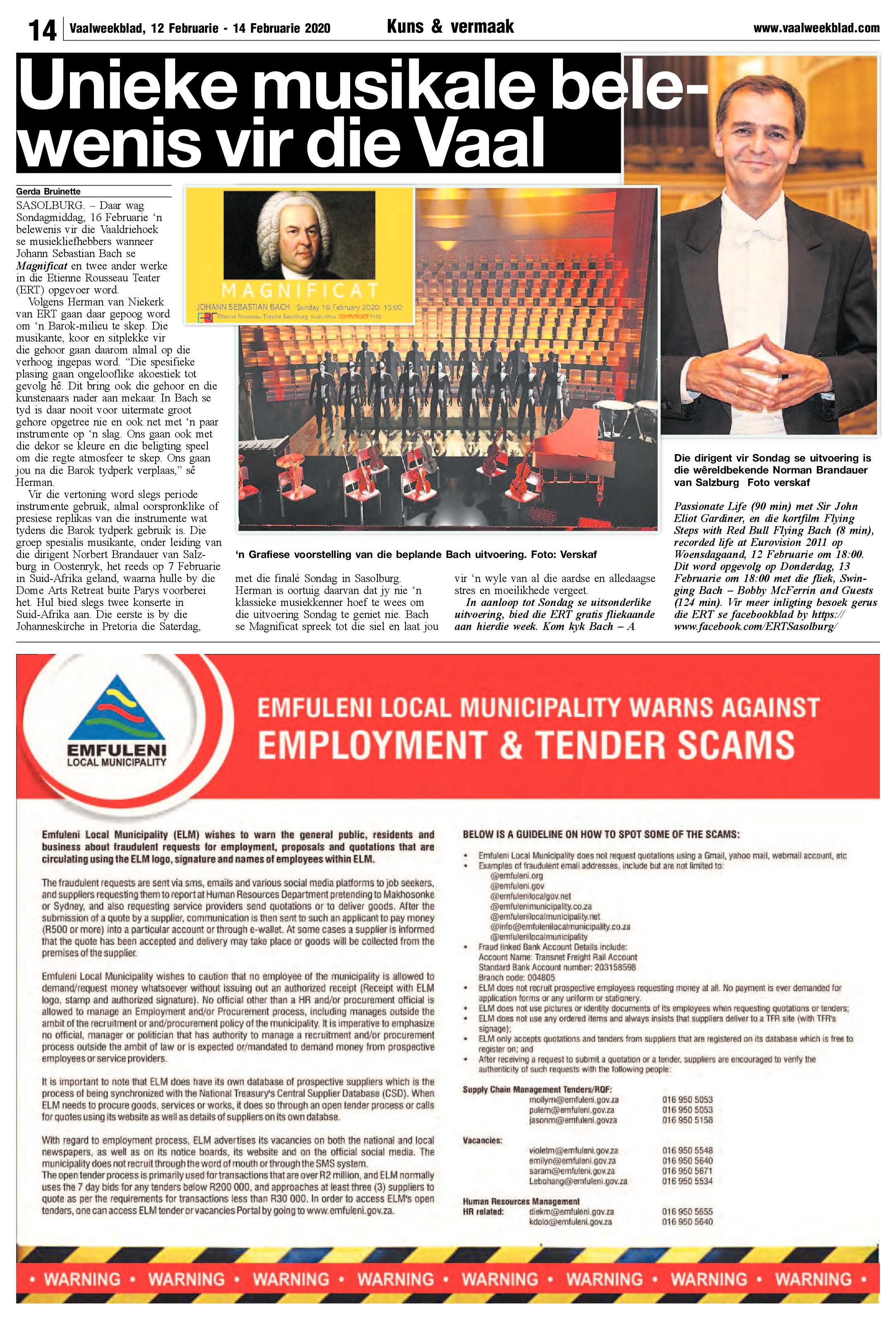 Vaalweekblad 12 – 14 February 2020 page 14