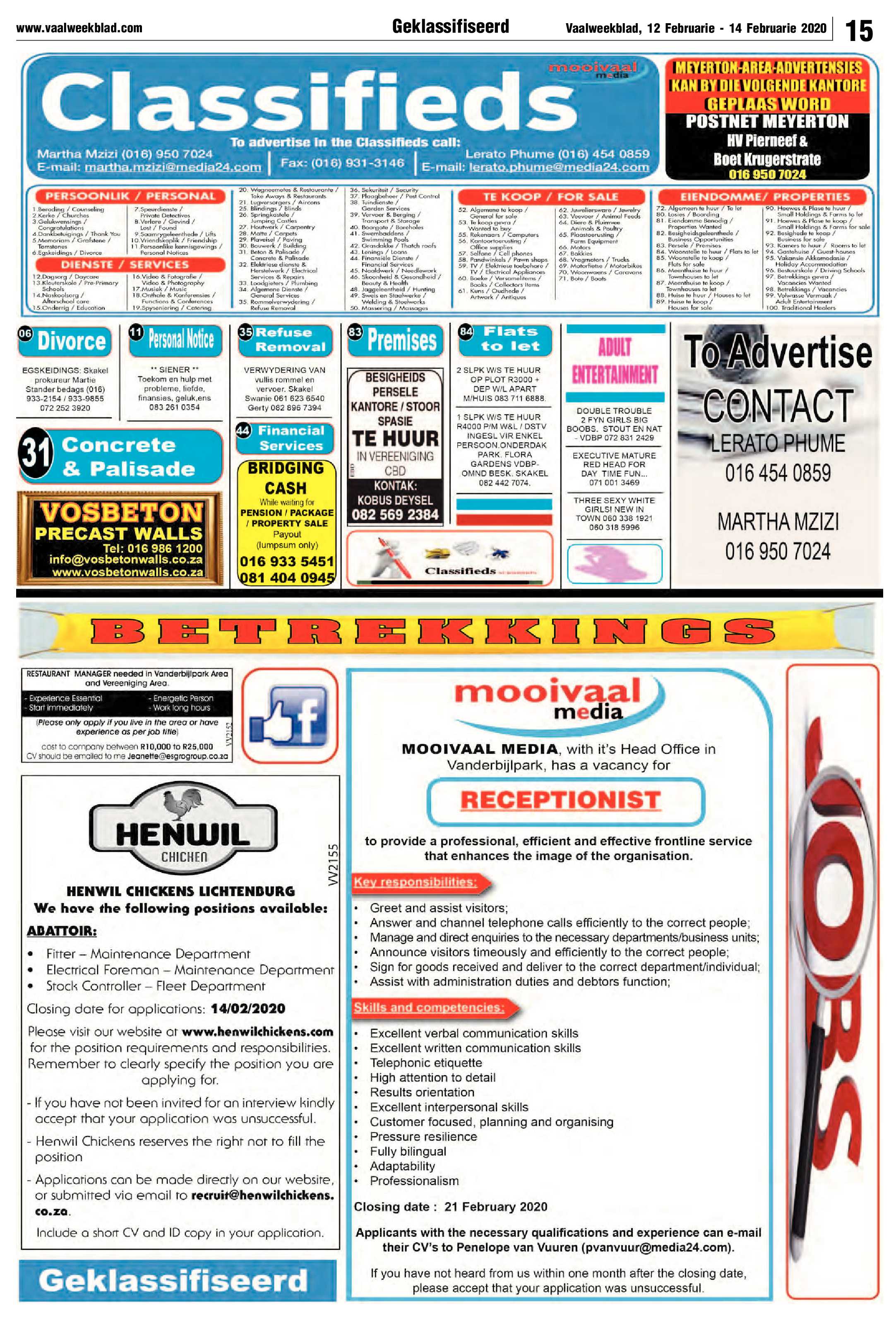 Vaalweekblad 12 – 14 February 2020 page 15